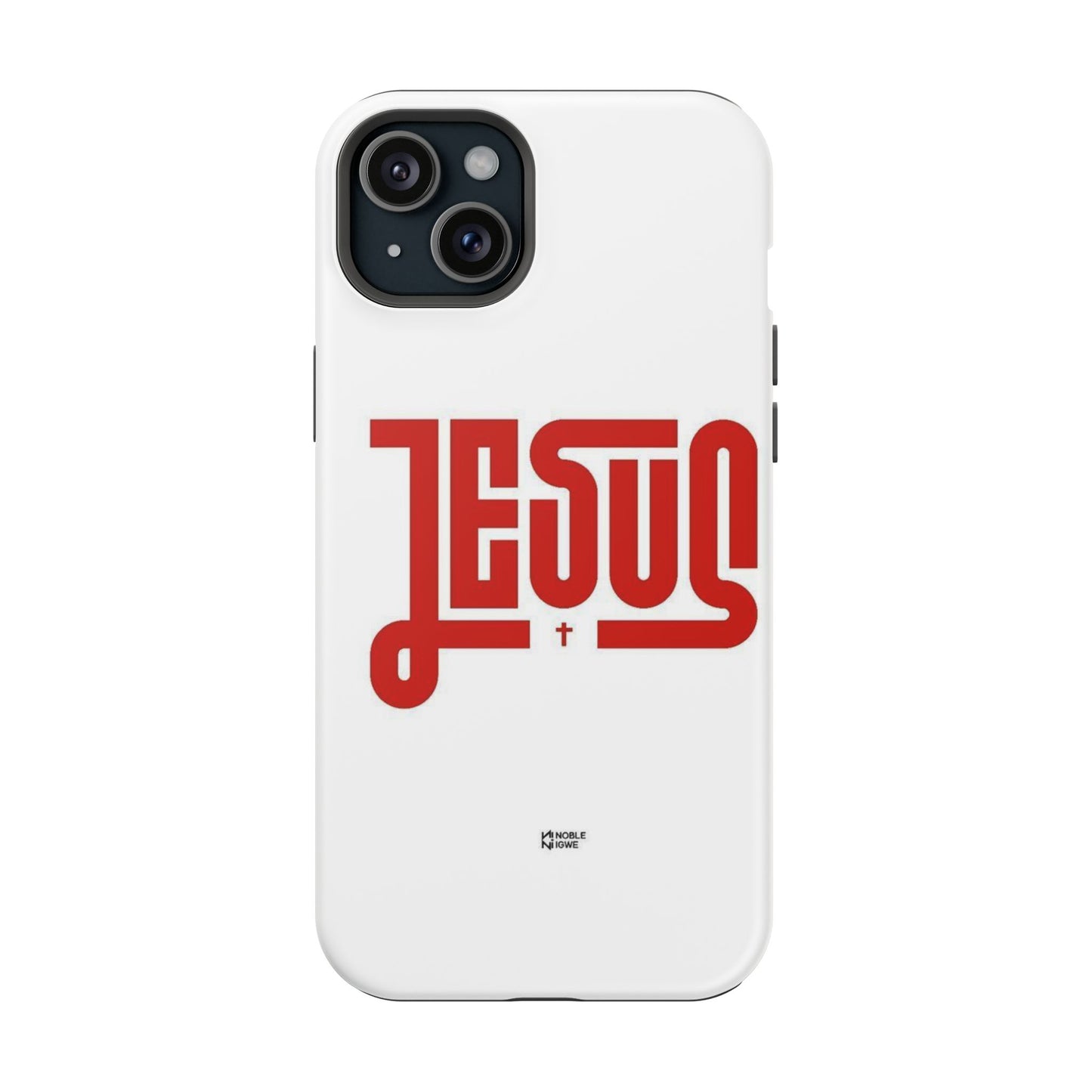 Jesus Magnetic Impact‑Resistant Phone Case — Bold Red Script Christian iPhone Cover