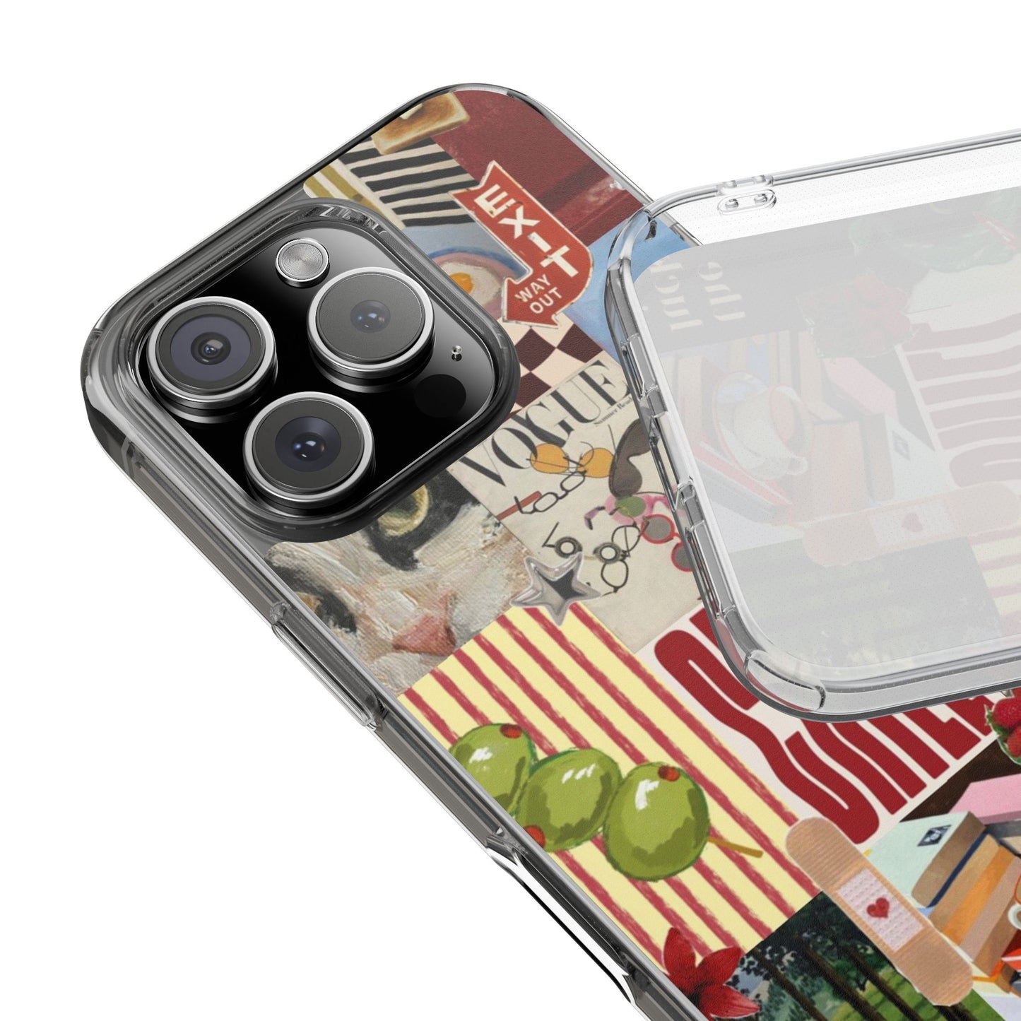 Collage Vintage Aesthetic Clear Impact-Resistant Phone Case