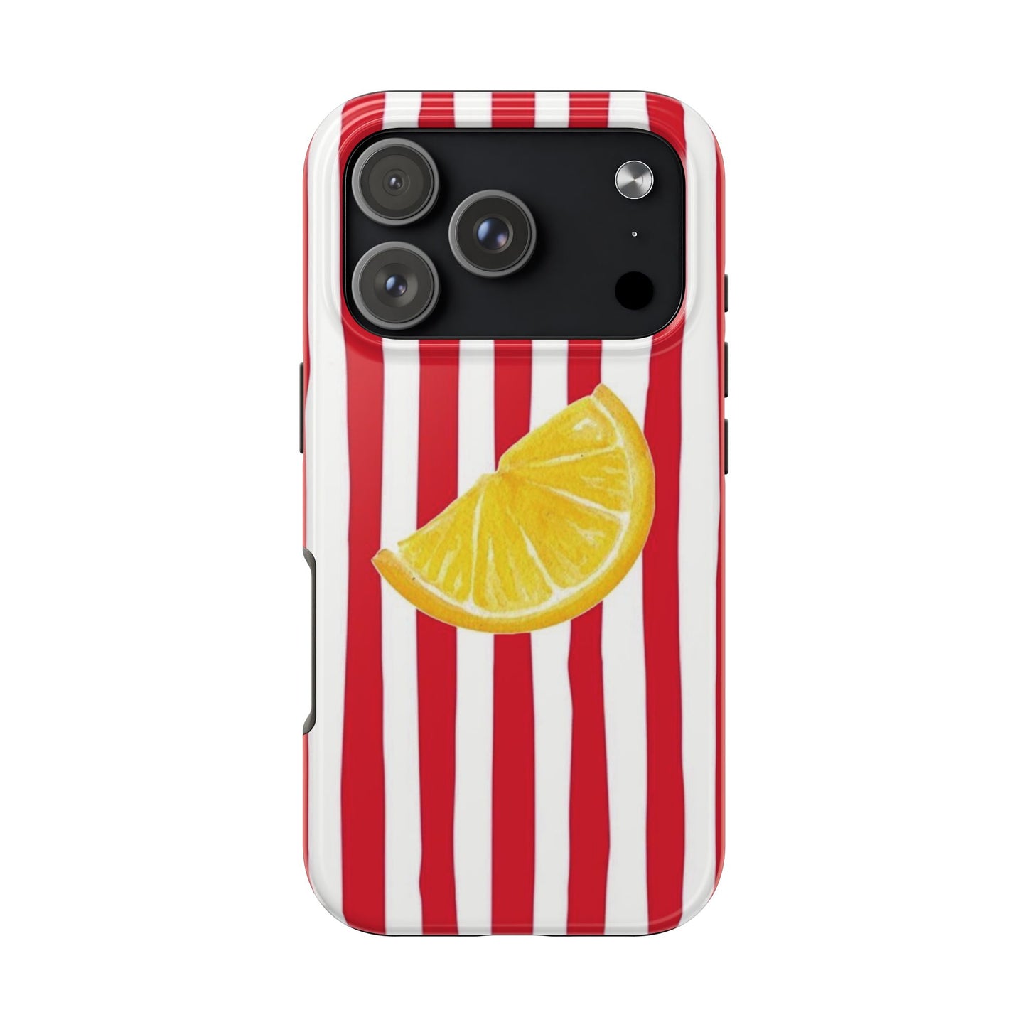 Lemon Slice Red & White Stripe Tough Phone Case