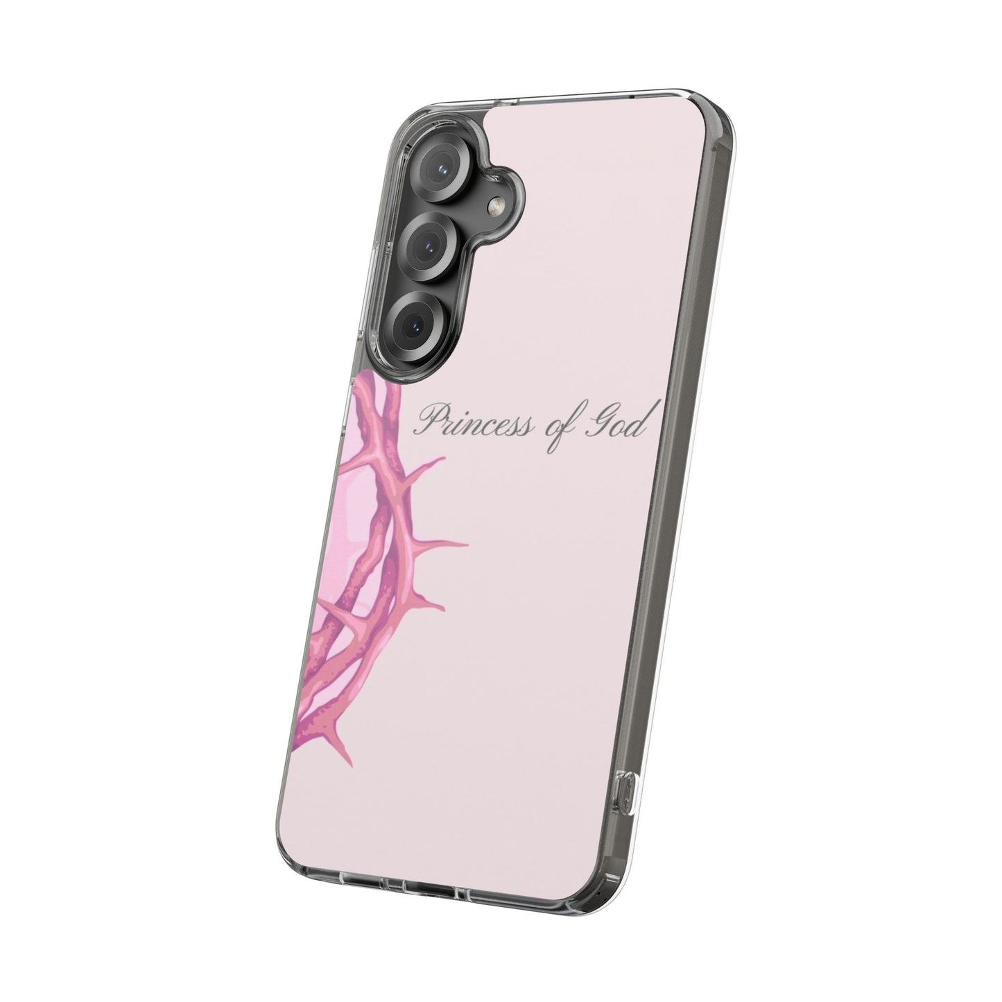 Phone Case — "Princess of God" Pink Crown of Thorns Clear Impact-Resistant Case