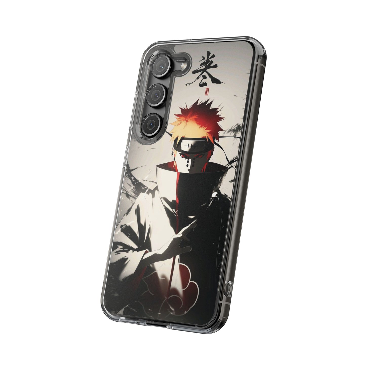 Clear Impact-Resistant Phone Case — Anime Akatsuki Shadow Design