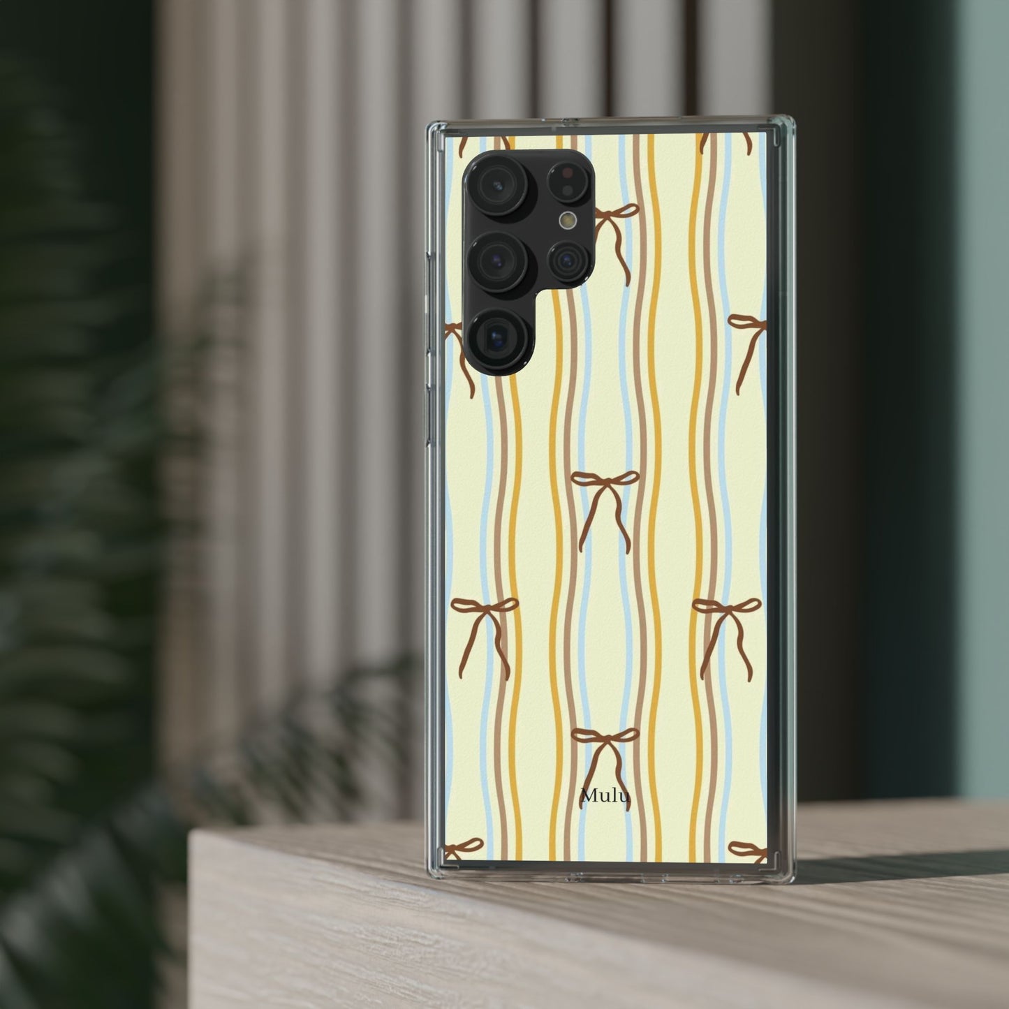 Ballet Ribbon Stripe Clear Impact Phone Case — Pastel Yellow Protective Cover