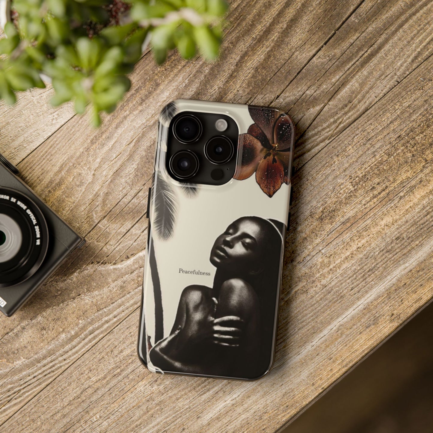 Tough Phone Case — "Peacefulness" Artistic Black Woman Floral Design