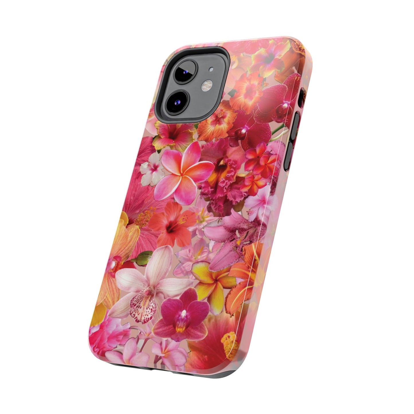 Tough Phone Case — Pink Tropical Floral Orchids Phone Cover