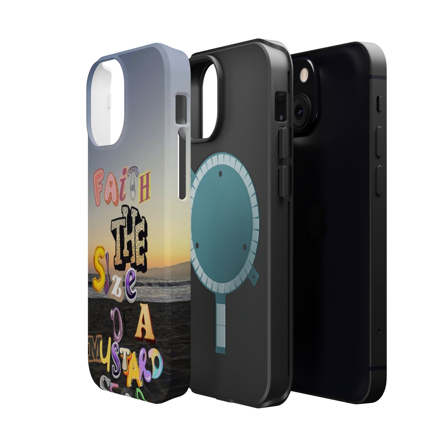 Magnetic Impact-Resistant Phone Case — "Faith the Size of a Mustard Seed" Sunset Design