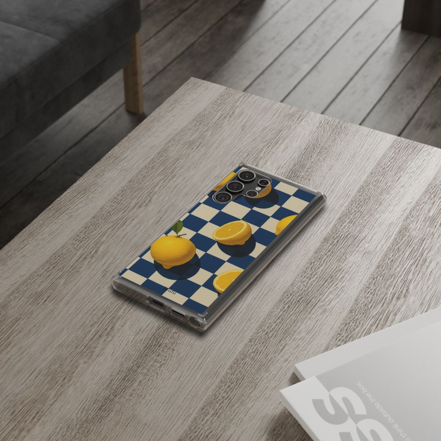 Clear Impact-Resistant Case — Retro Checkered Lemons Phone Case