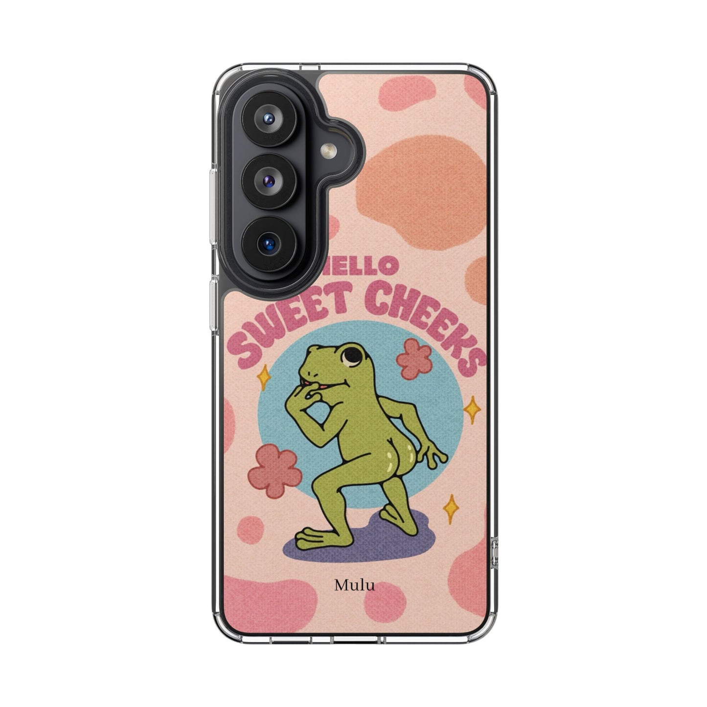 Clear Impact Phone Case — "Hello Sweet Cheeks" Retro Frog Design