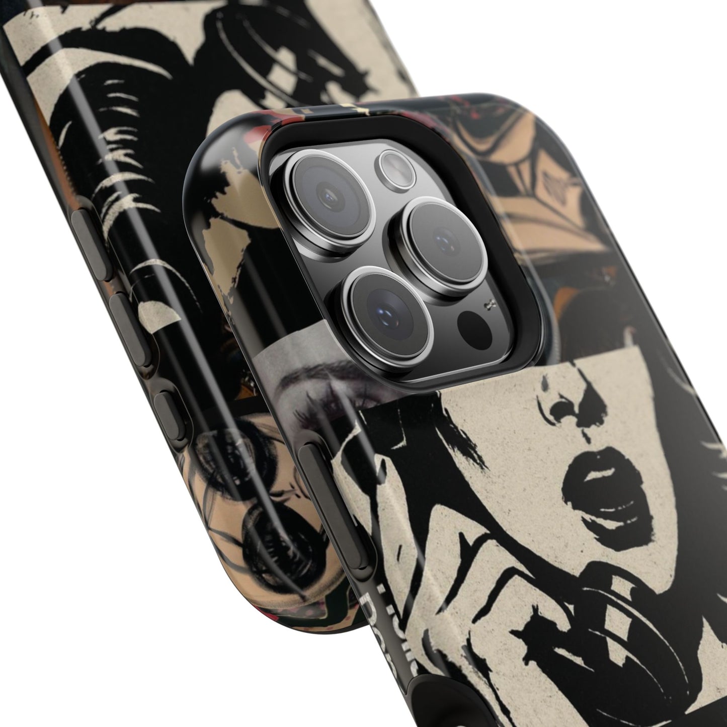 Magnetic Impact Phone Case — Retro Pop Art "Music Is My Drug" Design