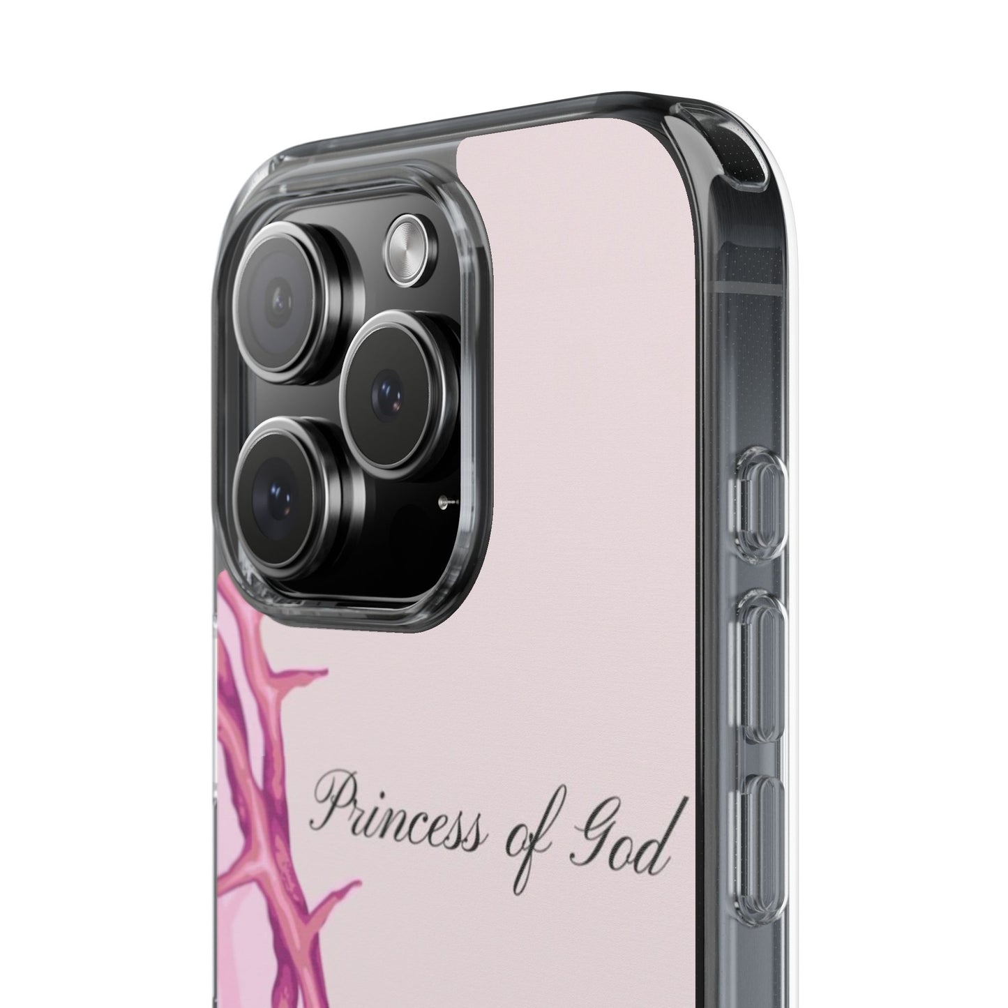 Phone Case — "Princess of God" Pink Crown of Thorns Clear Impact-Resistant Case