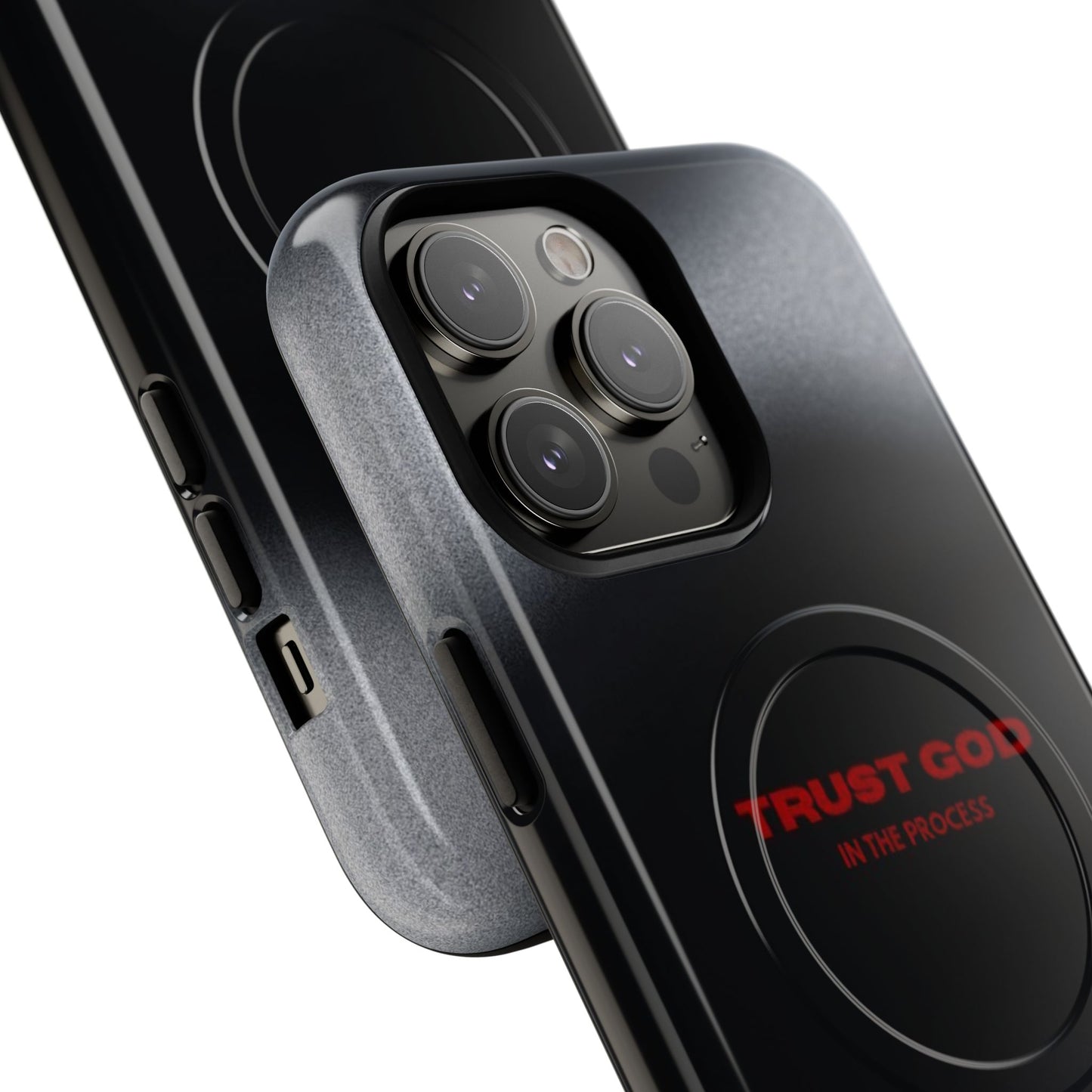 MagSafe Phone Case — "Trust God in the Process" Black Magnetic Tough Case