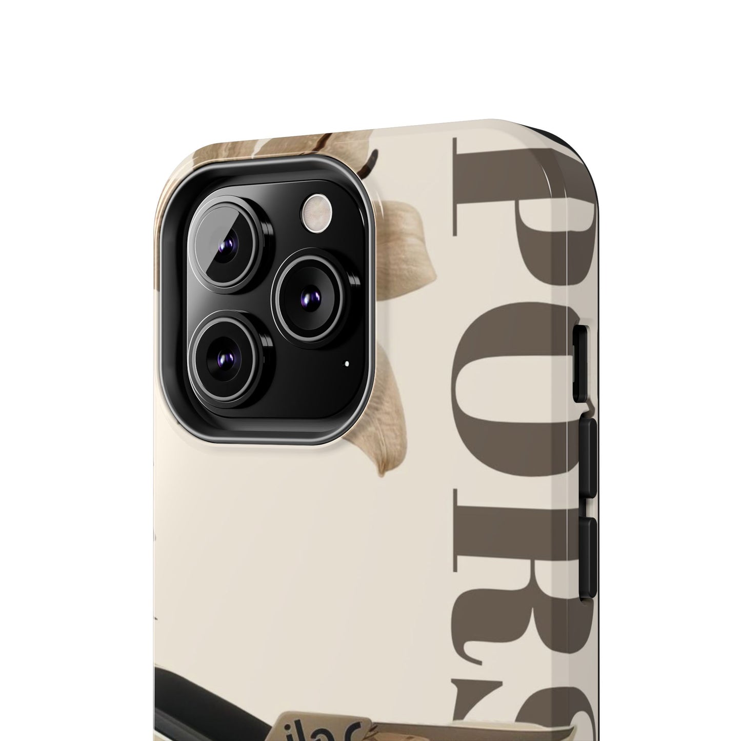 Tough Phone Case — Beige Sports Car Design with 'Tourist' Typography