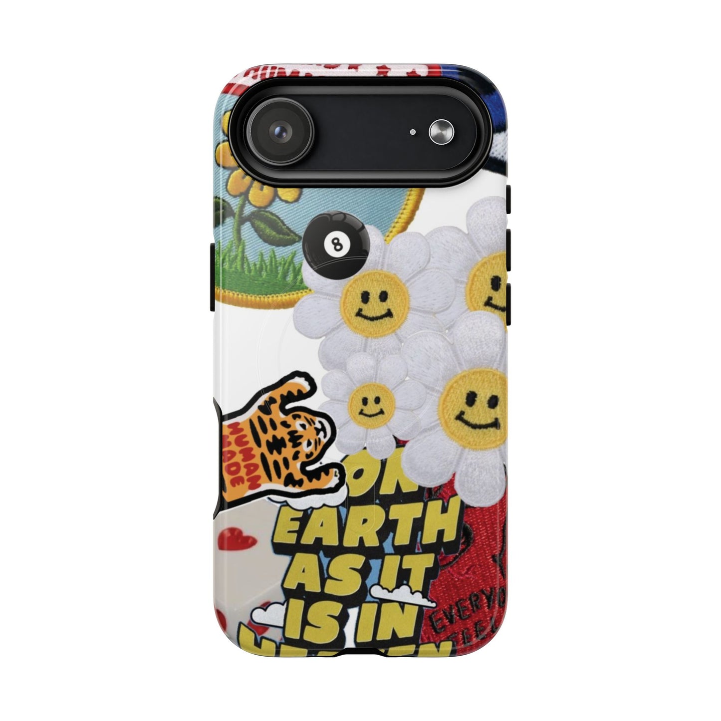Phone Case — Retro Smiley Daisy Collage Tough Magnetic Cover