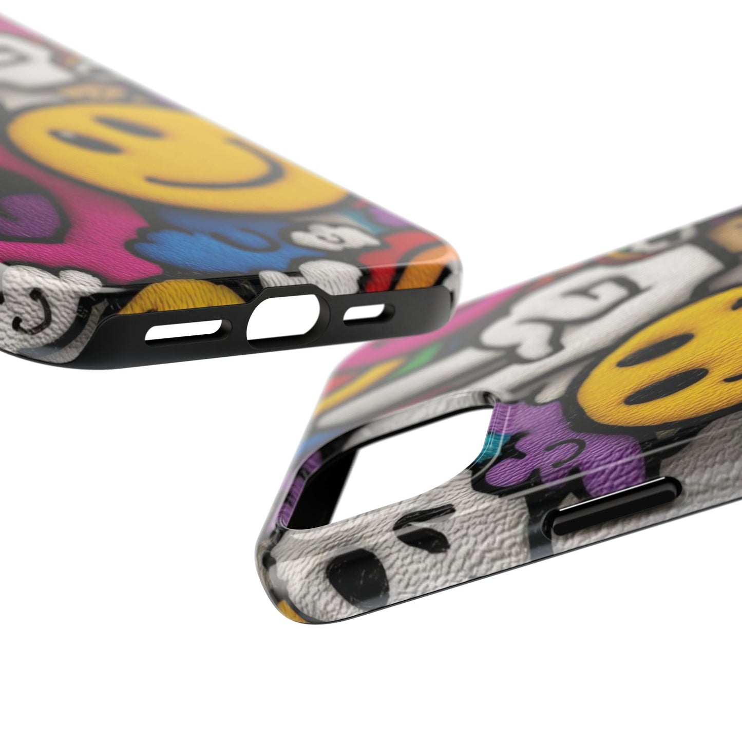 Smiley Graffiti Tough Phone Case – Colorful Urban Art Protection