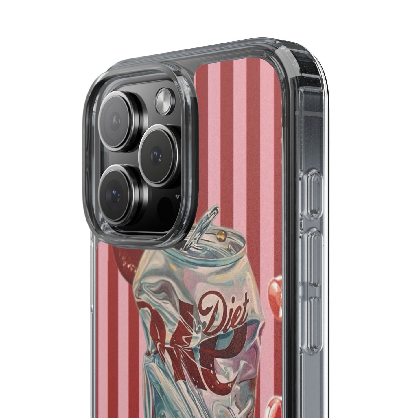 Diet Cola Crush Clear Phone Case – Retro Soda Pop Design