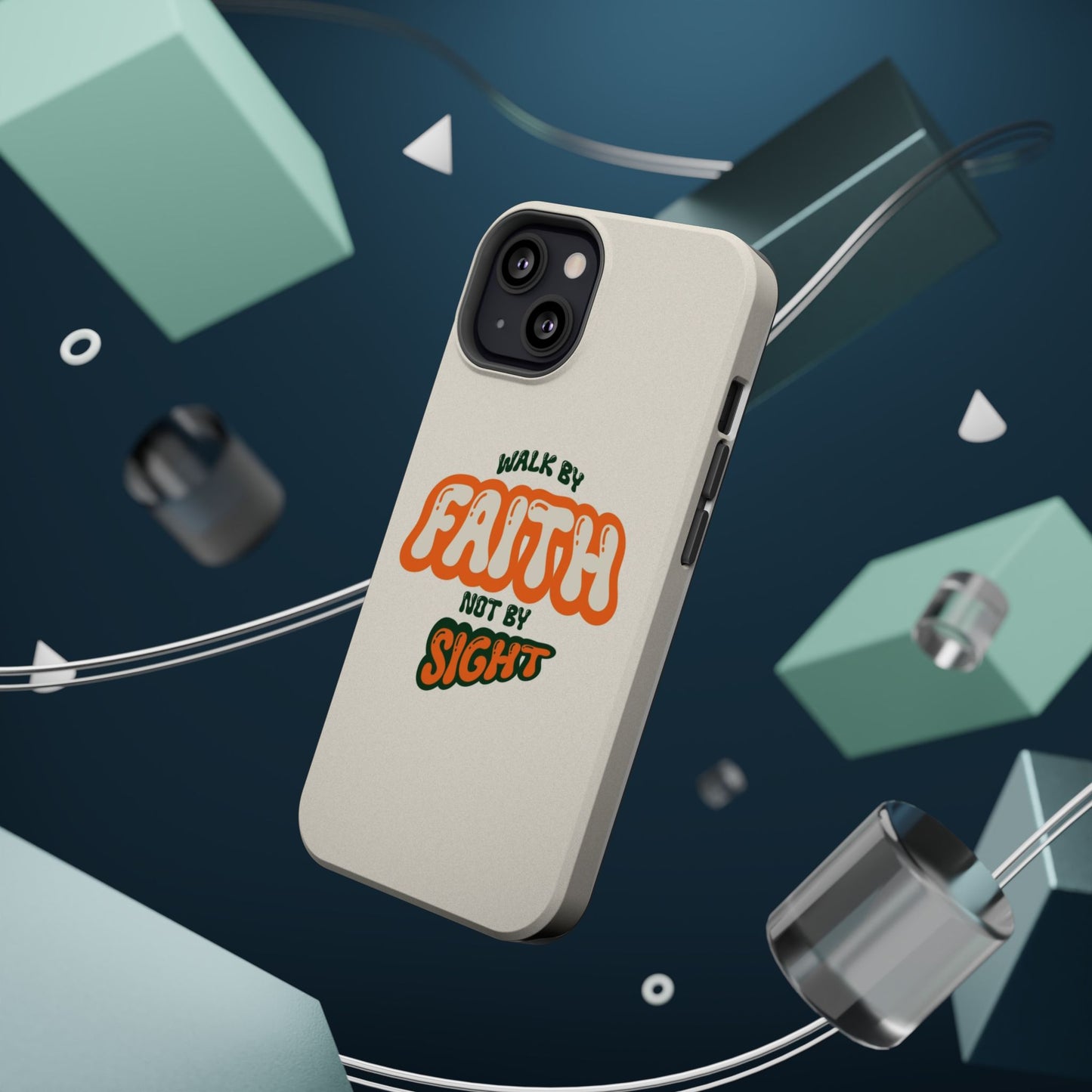Magnetic Impact-Resistant Case — "Walk by Faith Not by Sight" Inspirational Phone Cover