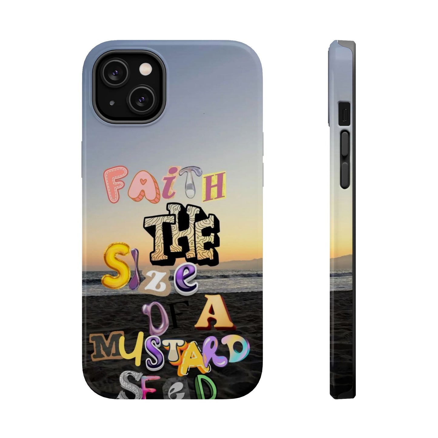 Magnetic Impact-Resistant Phone Case — "Faith the Size of a Mustard Seed" Sunset Design