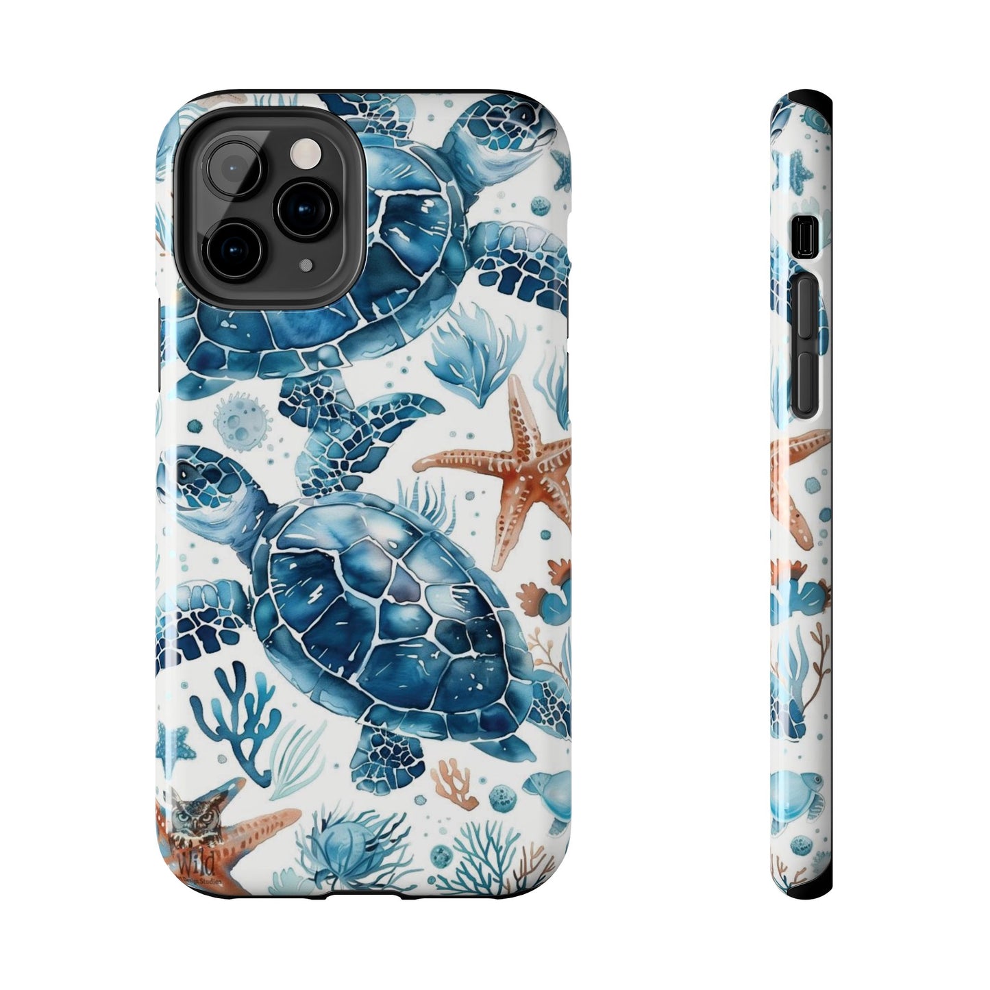 Sea Turtle Tough Phone Case — Blue Ocean Marine Life Protective Cover