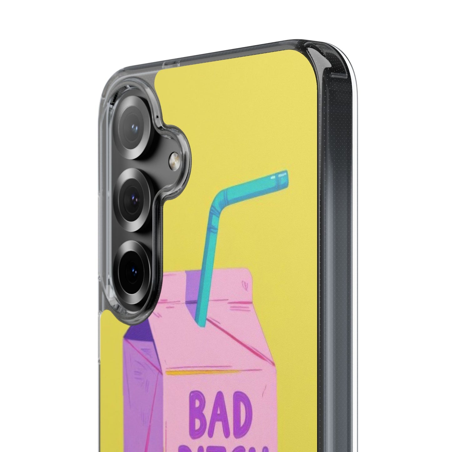 Clear Impact-Resistant Phone Case — "Bad Bitch Juice" Cartoon Juice Box Design