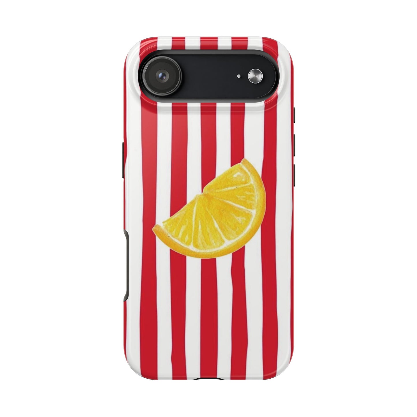 Lemon Slice Red & White Stripe Tough Phone Case