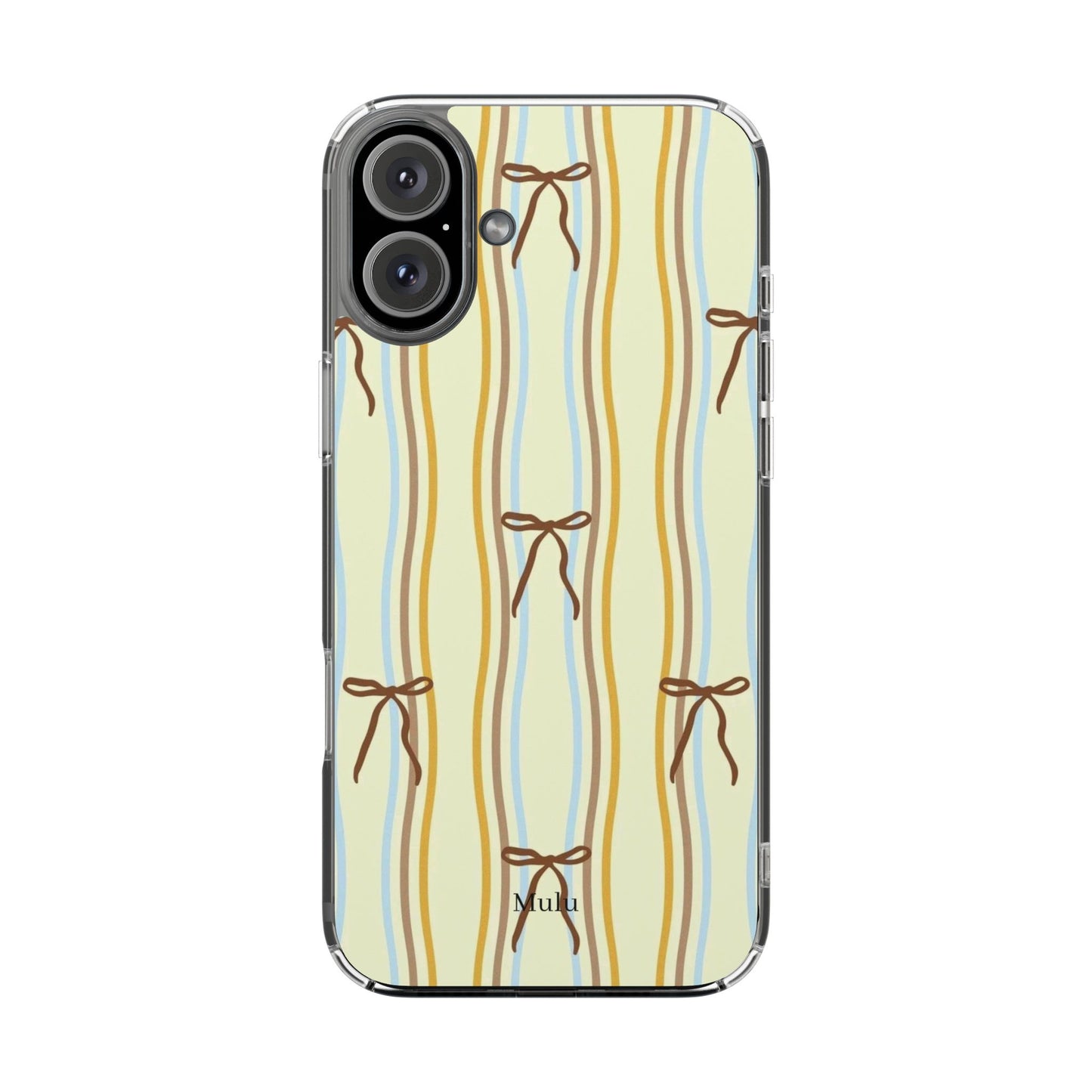 Ballet Ribbon Stripe Clear Impact Phone Case — Pastel Yellow Protective Cover