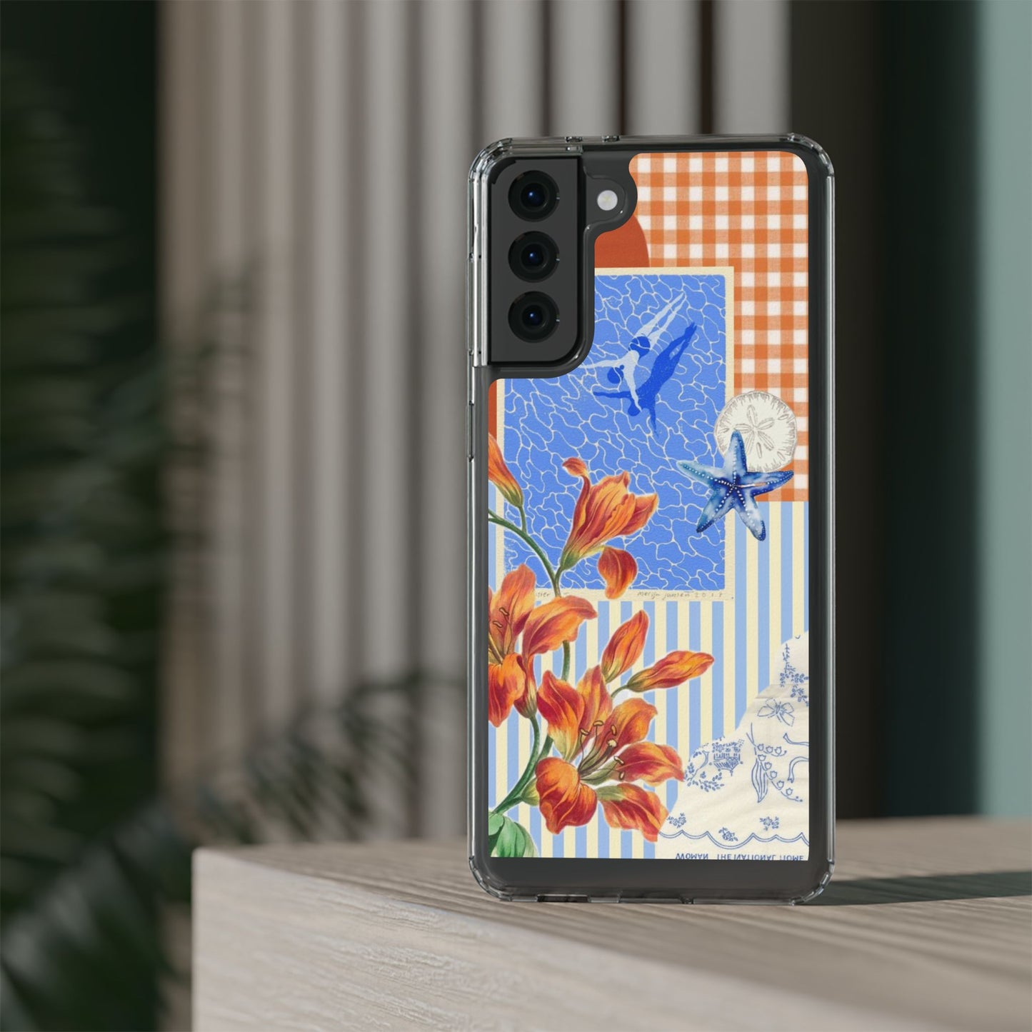 Floral Patchwork Clear Impact-Resistant Phone Case