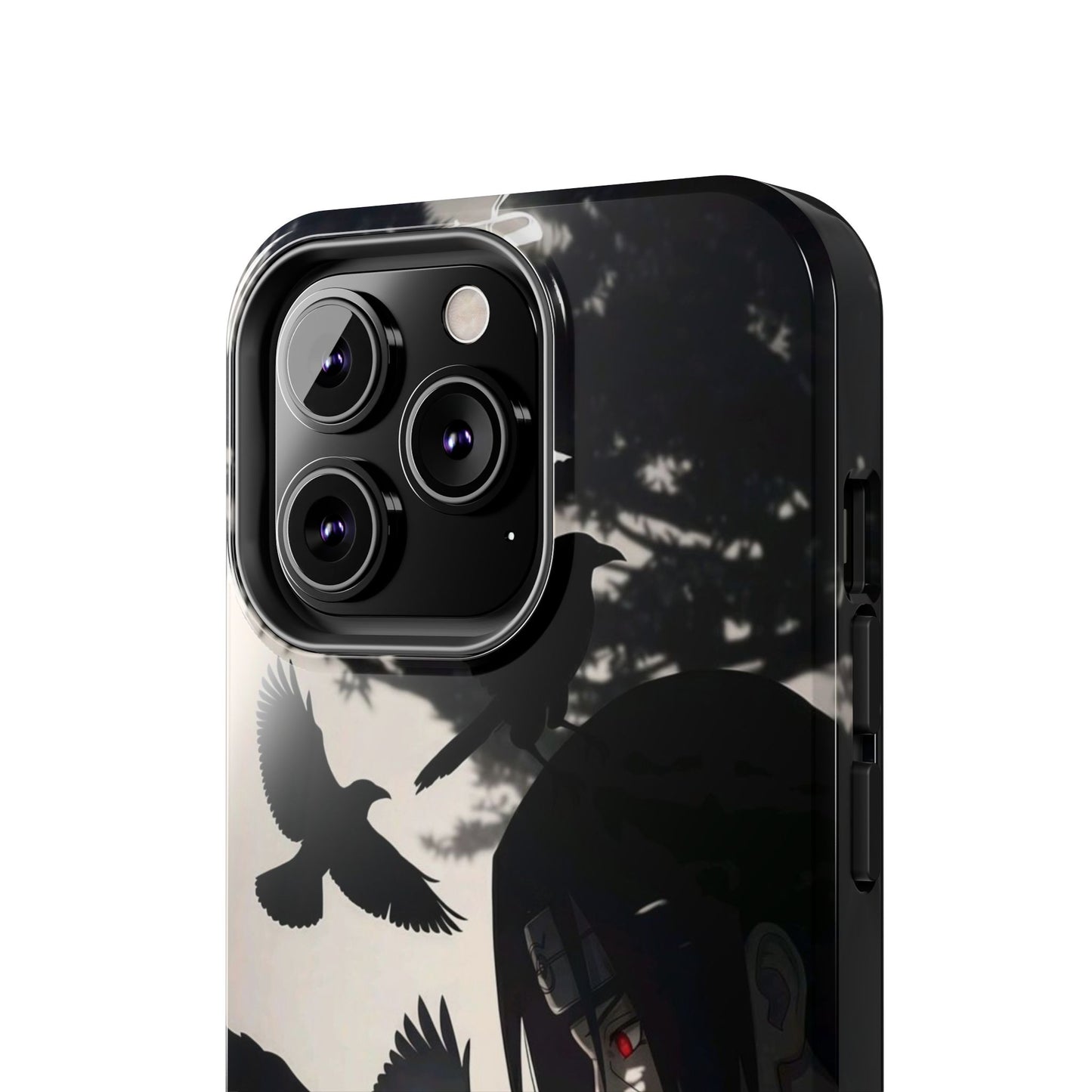 Anime Raven Silhouette Phone Case — Dark Red Eye Tough Protective Case