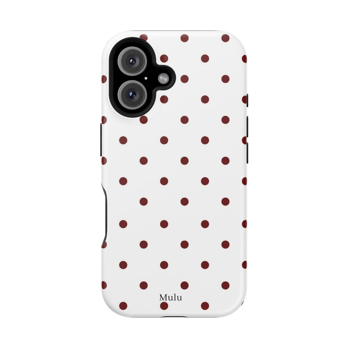 Polka Dot Magnetic Impact-Resistant Phone Case — Red Dots on White