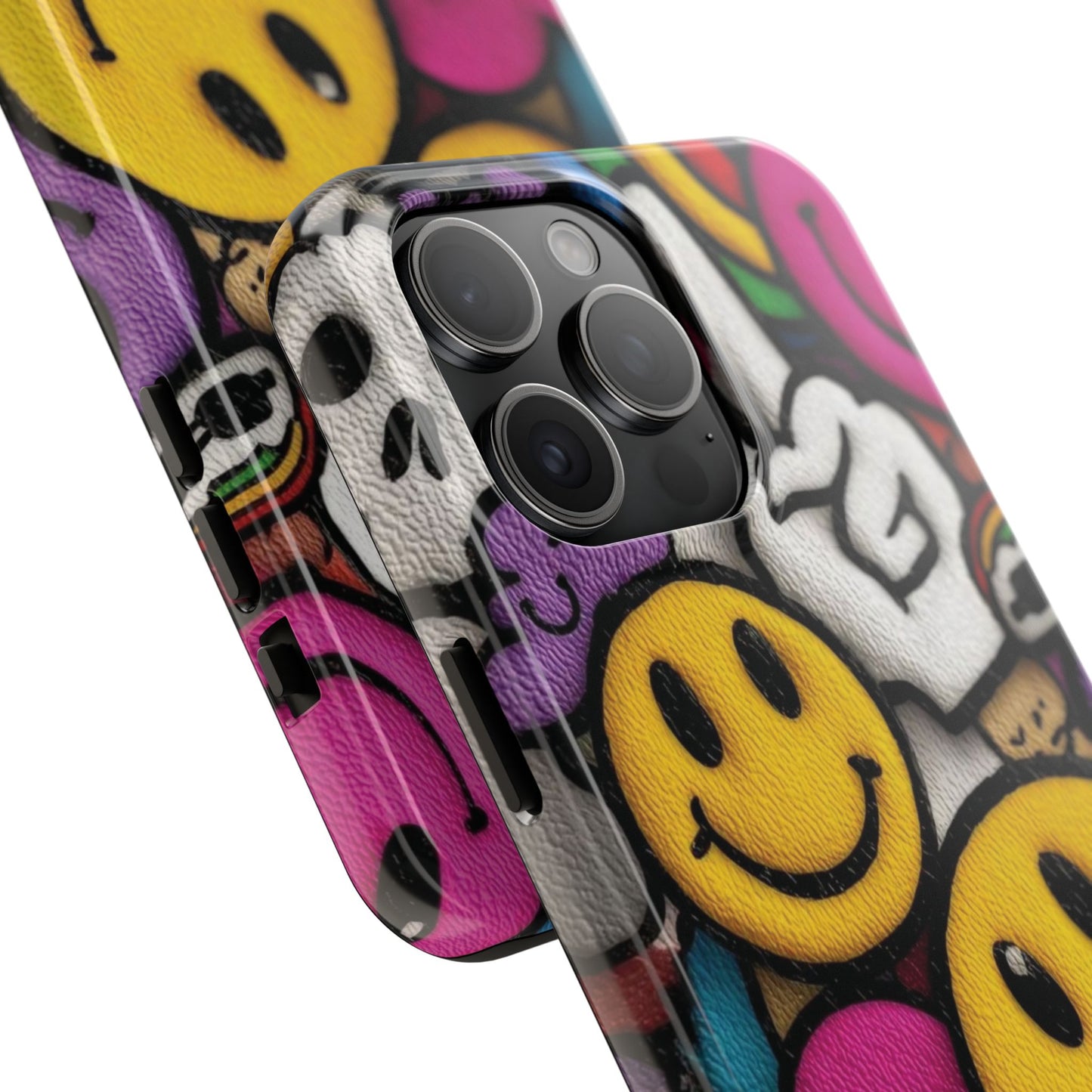 Smiley Graffiti Tough Phone Case – Colorful Urban Art Protection
