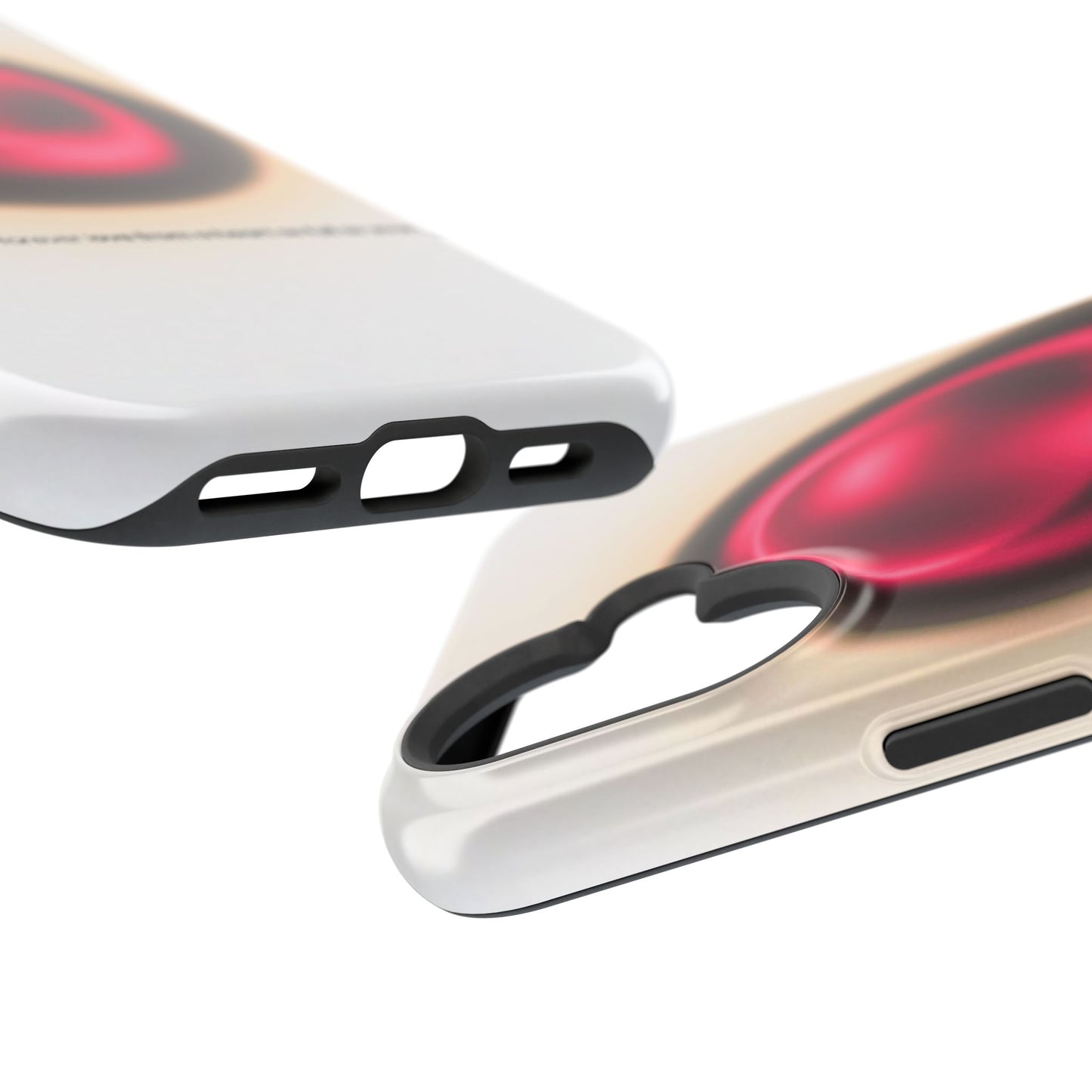 Protective Phone Case — Red Pearl Heart Design with 'You deserve a forever love' Text