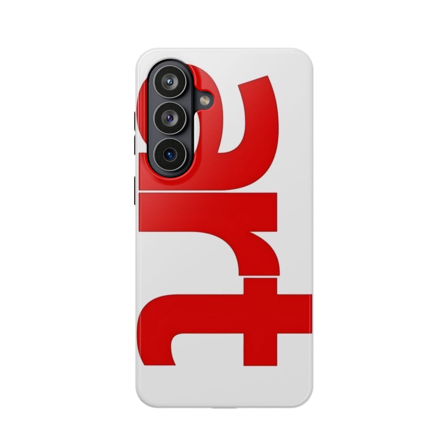 Magnetic Impact-Resistant Phone Case — Bold Red Typographic Design