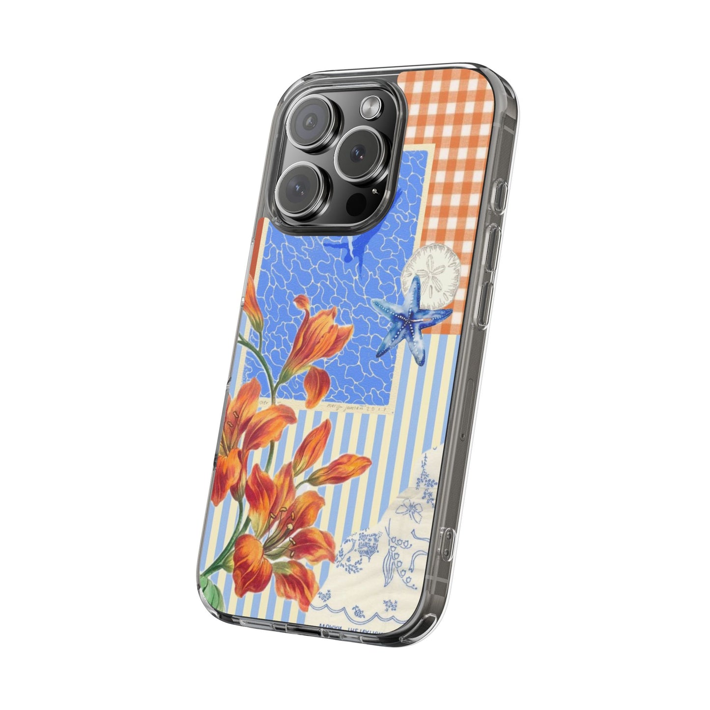 Floral Patchwork Clear Impact-Resistant Phone Case