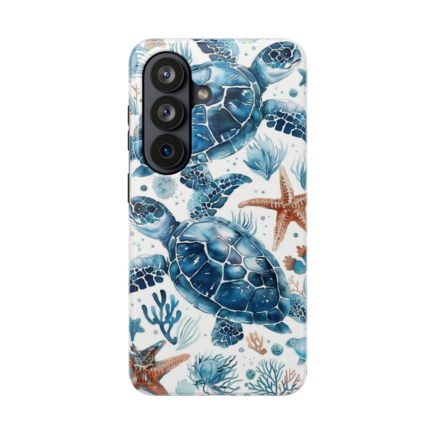 Sea Turtle Tough Phone Case — Blue Ocean Marine Life Protective Cover