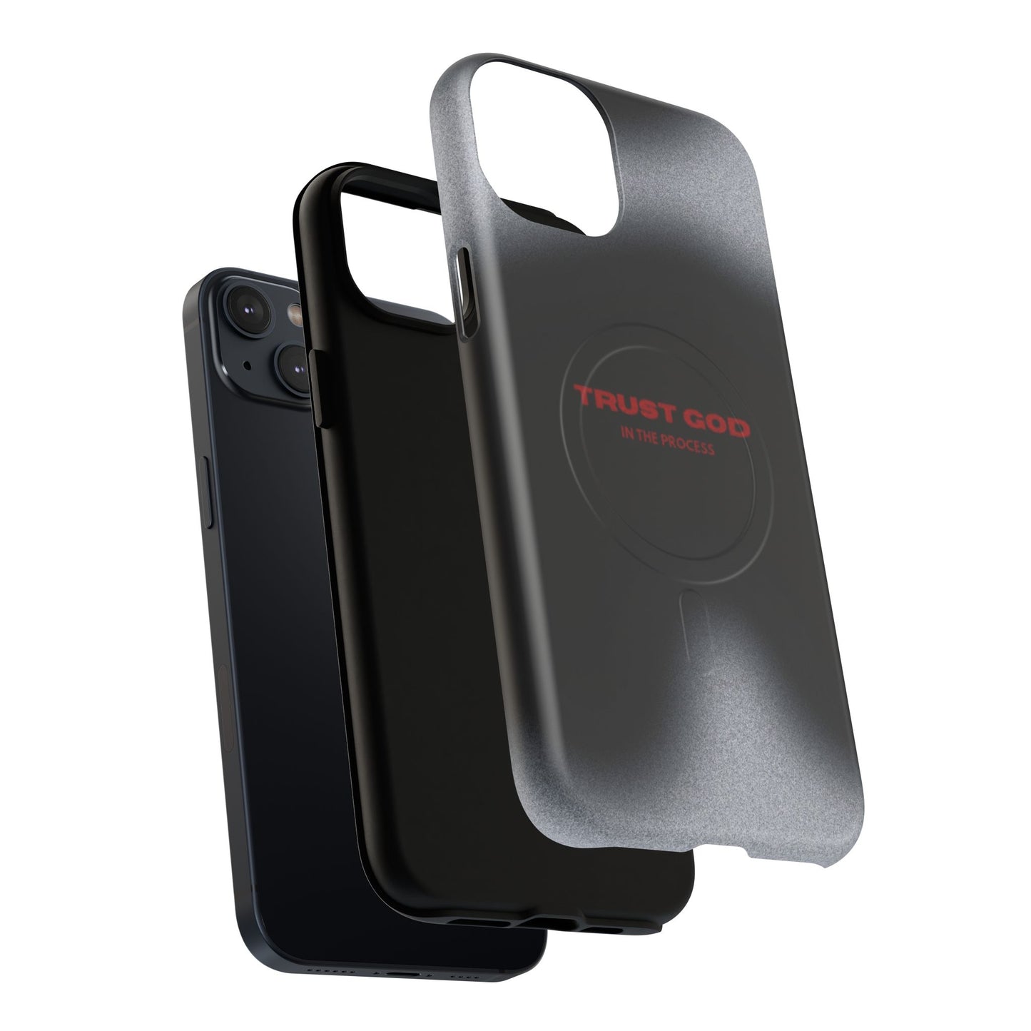 MagSafe Phone Case — "Trust God in the Process" Black Magnetic Tough Case