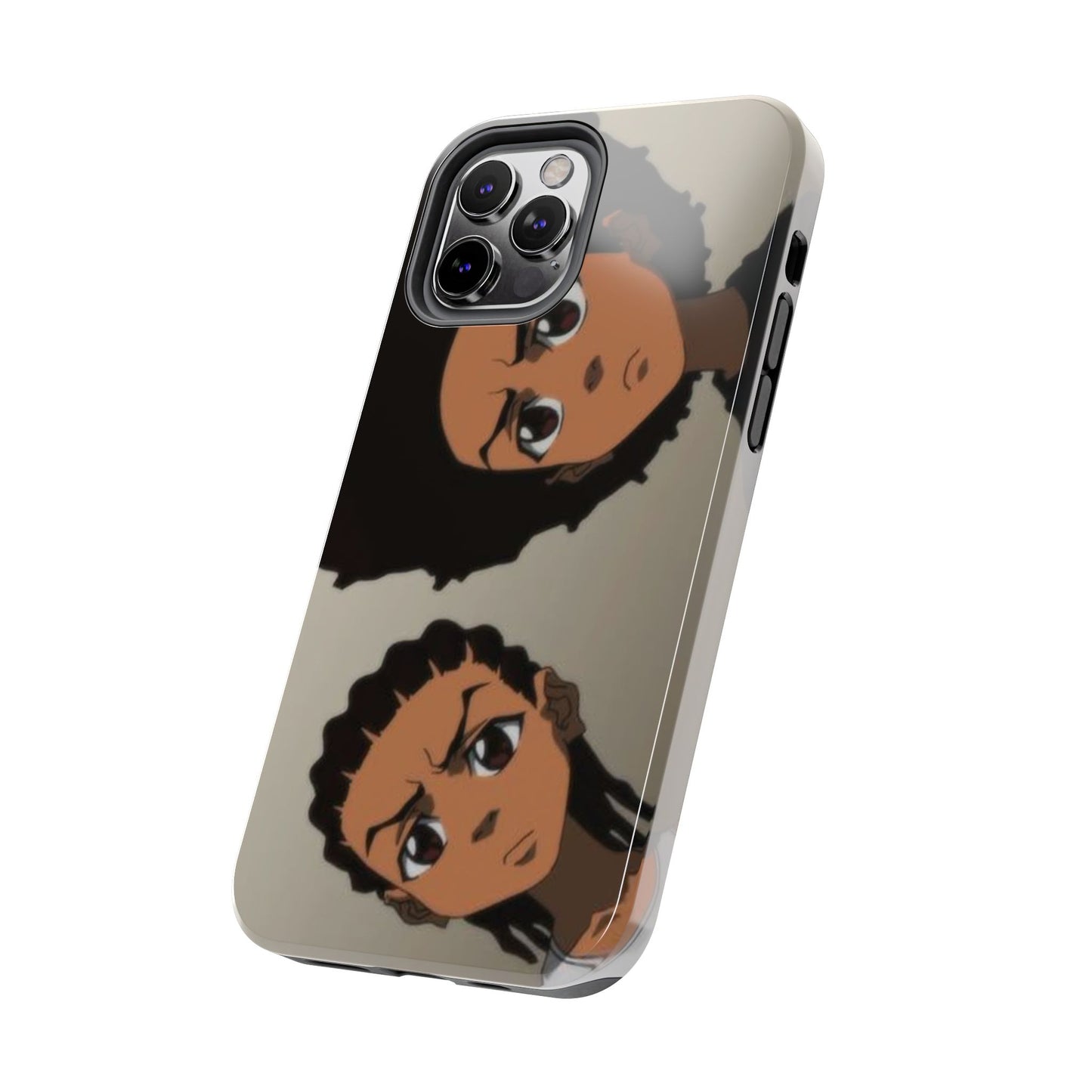 Tough Phone Case — Afro Anime Duo Face Design, Protective Shockproof Cover