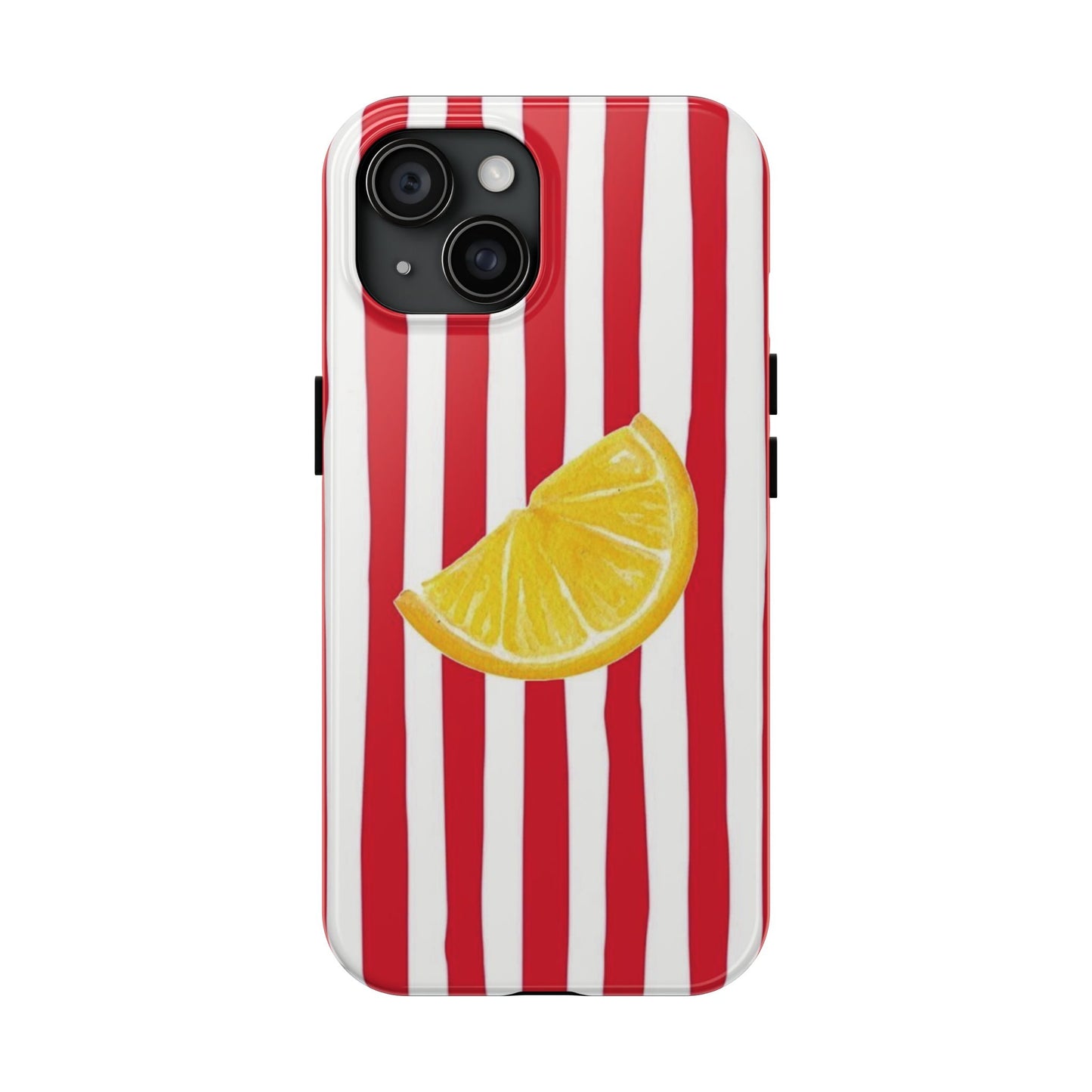 Lemon Slice Red & White Stripe Tough Phone Case