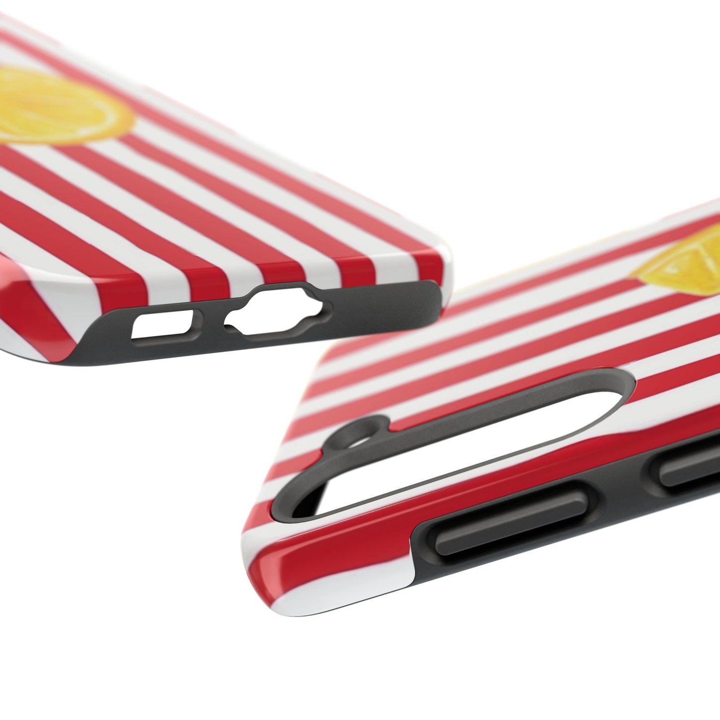Lemon Slice Red & White Stripe Tough Phone Case