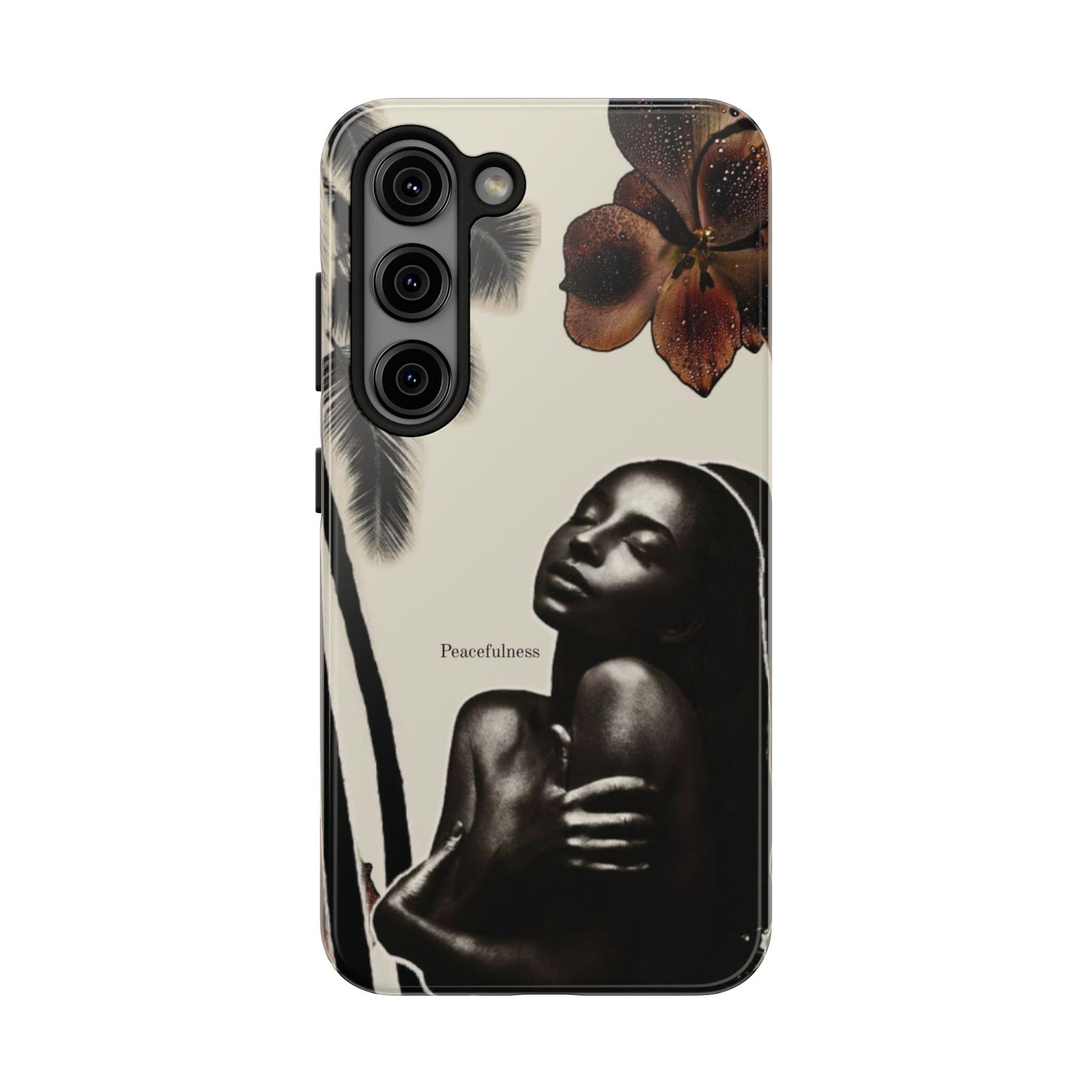Tough Phone Case — "Peacefulness" Artistic Black Woman Floral Design