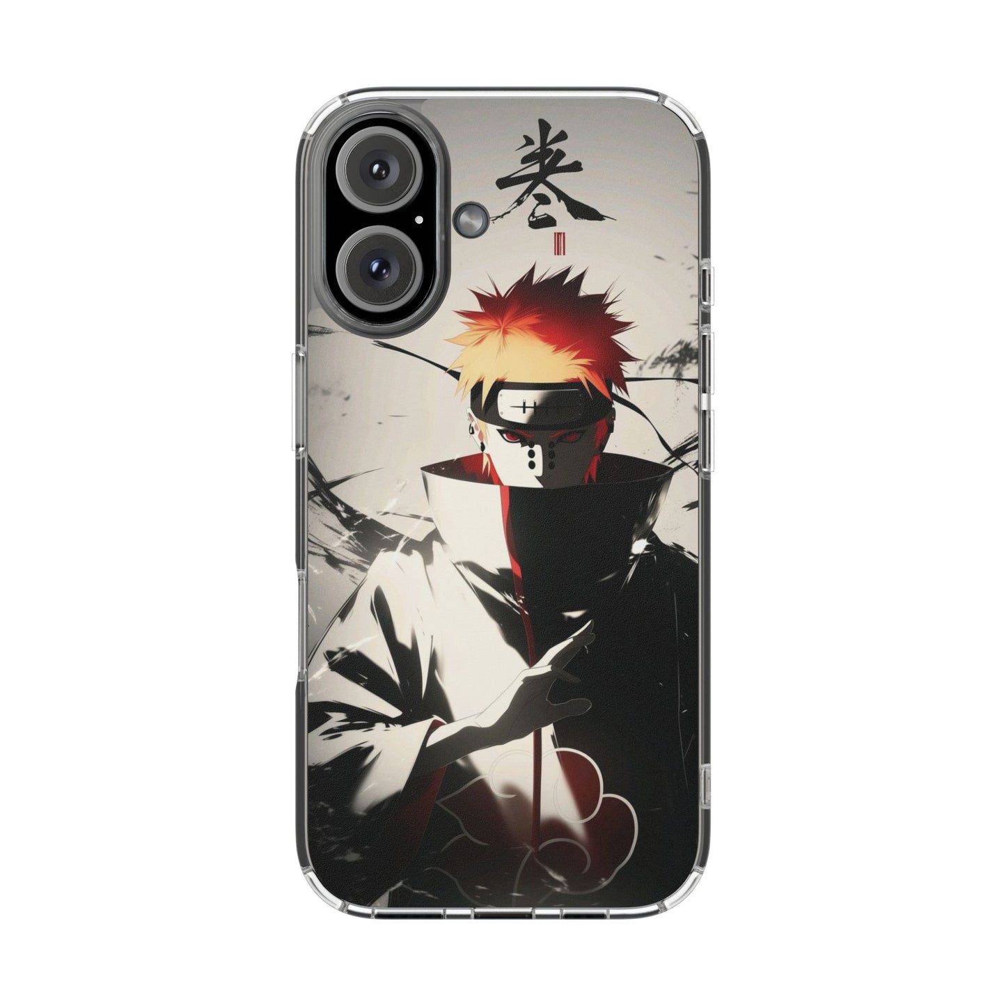 Clear Impact-Resistant Phone Case — Anime Akatsuki Shadow Design