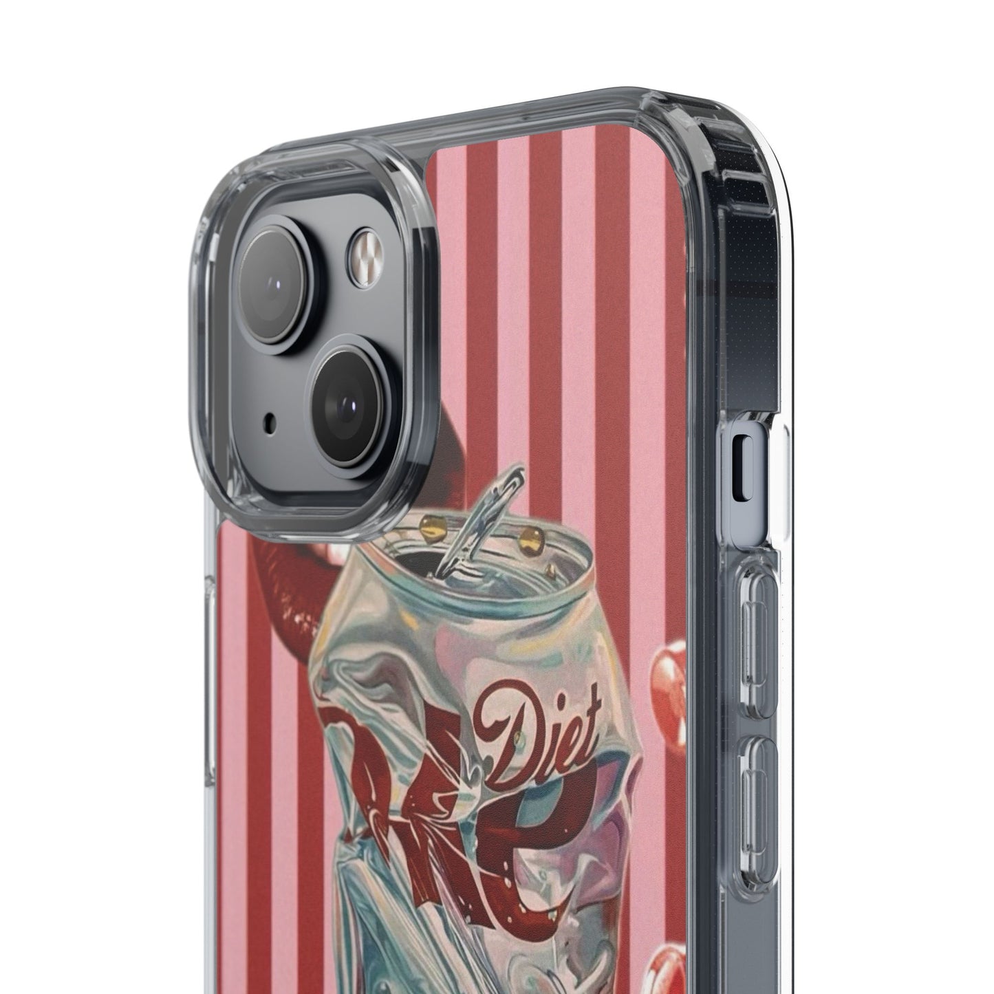 Diet Cola Crush Clear Phone Case – Retro Soda Pop Design
