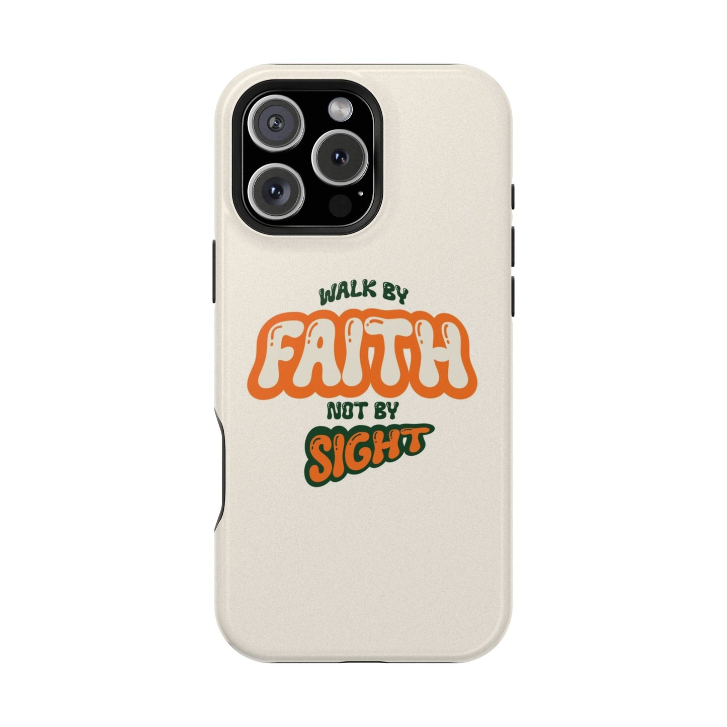 Magnetic Impact-Resistant Case — "Walk by Faith Not by Sight" Inspirational Phone Cover