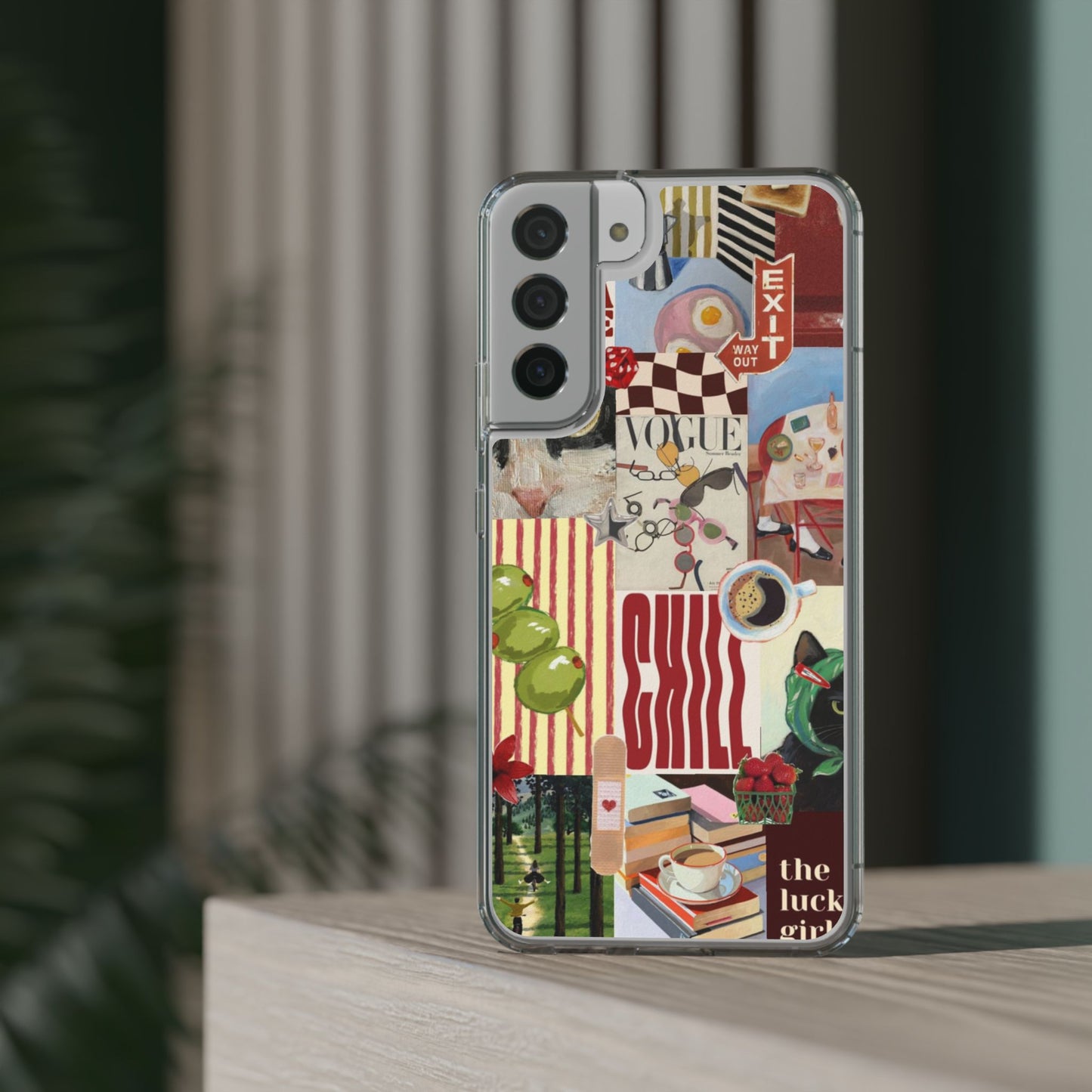 Collage Vintage Aesthetic Clear Impact-Resistant Phone Case