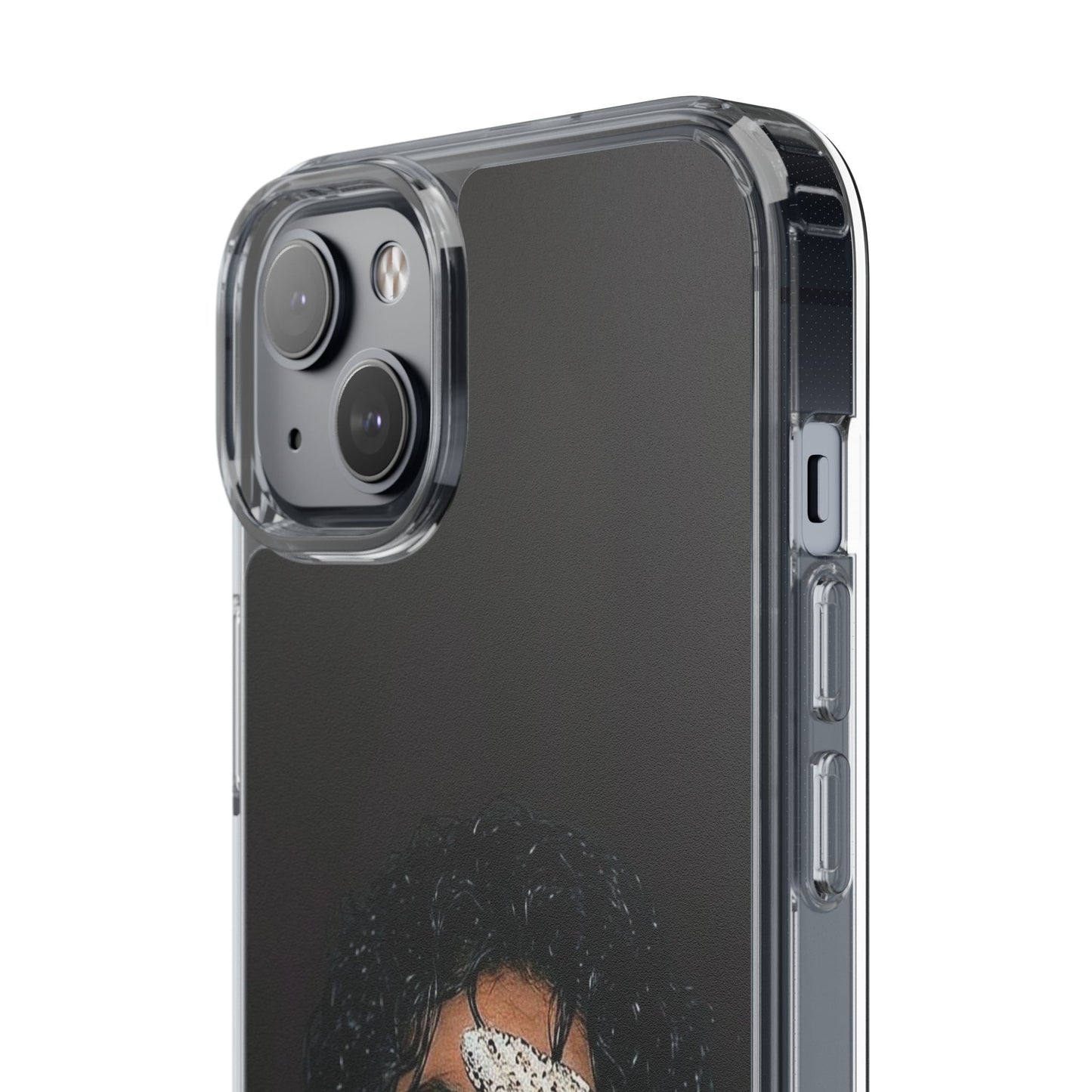 Michael Jackson Smiling Portrait Clear Phone Case — Retro Pop Icon Design