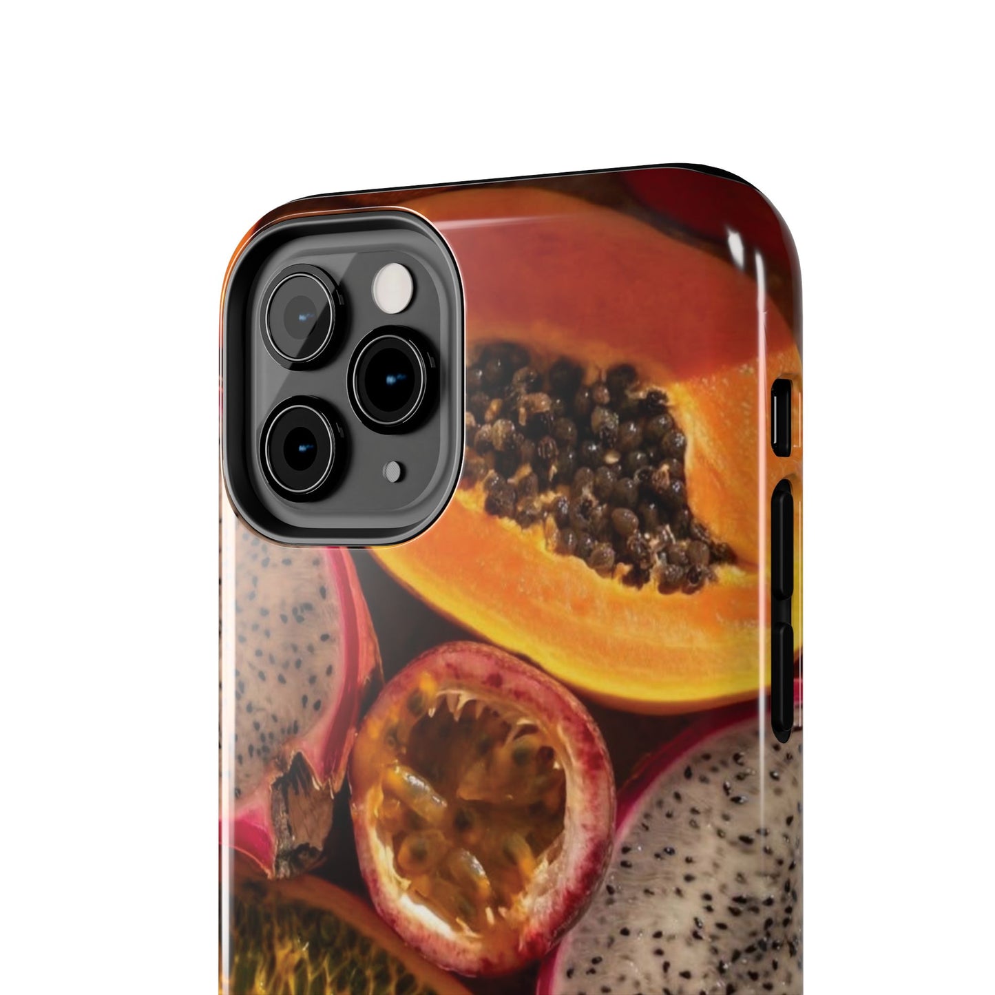 Tropical Fruit Tough Phone Case — Papaya & Dragon Fruit Design