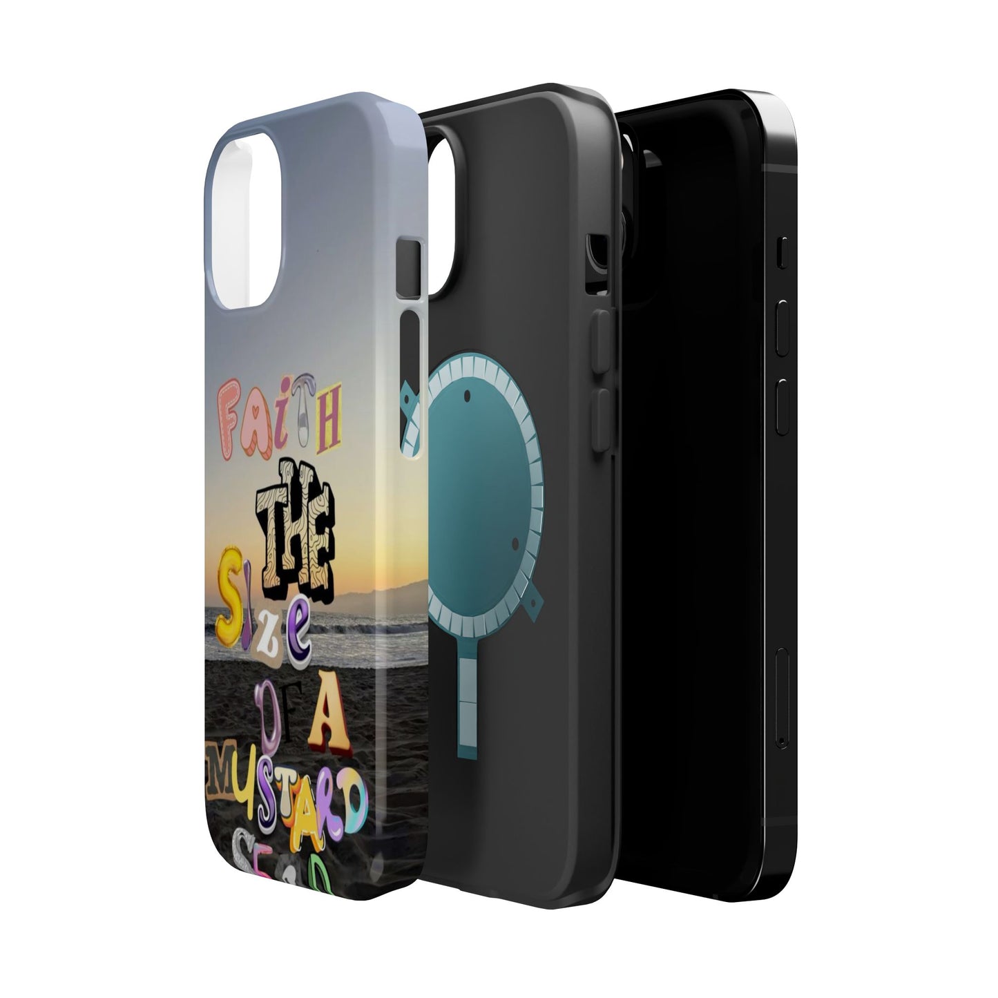 Magnetic Impact-Resistant Phone Case — "Faith the Size of a Mustard Seed" Sunset Design