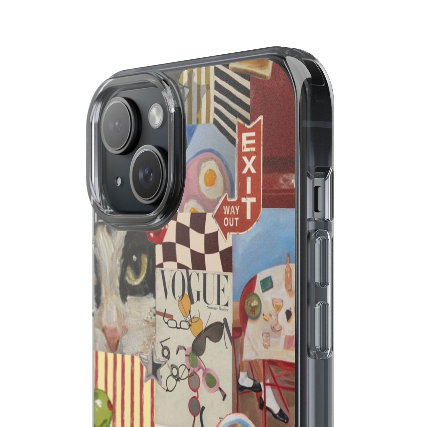Collage Vintage Aesthetic Clear Impact-Resistant Phone Case