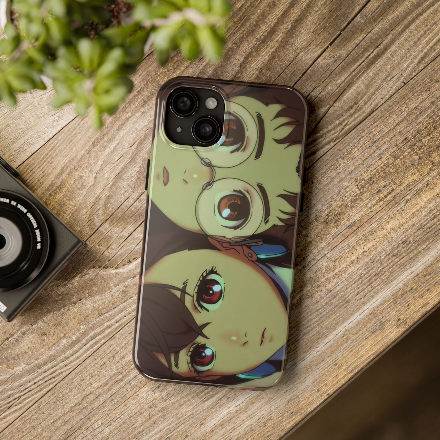 Anime Duo Tough Phone Case — Cute Chibi Sisters Protective Cover