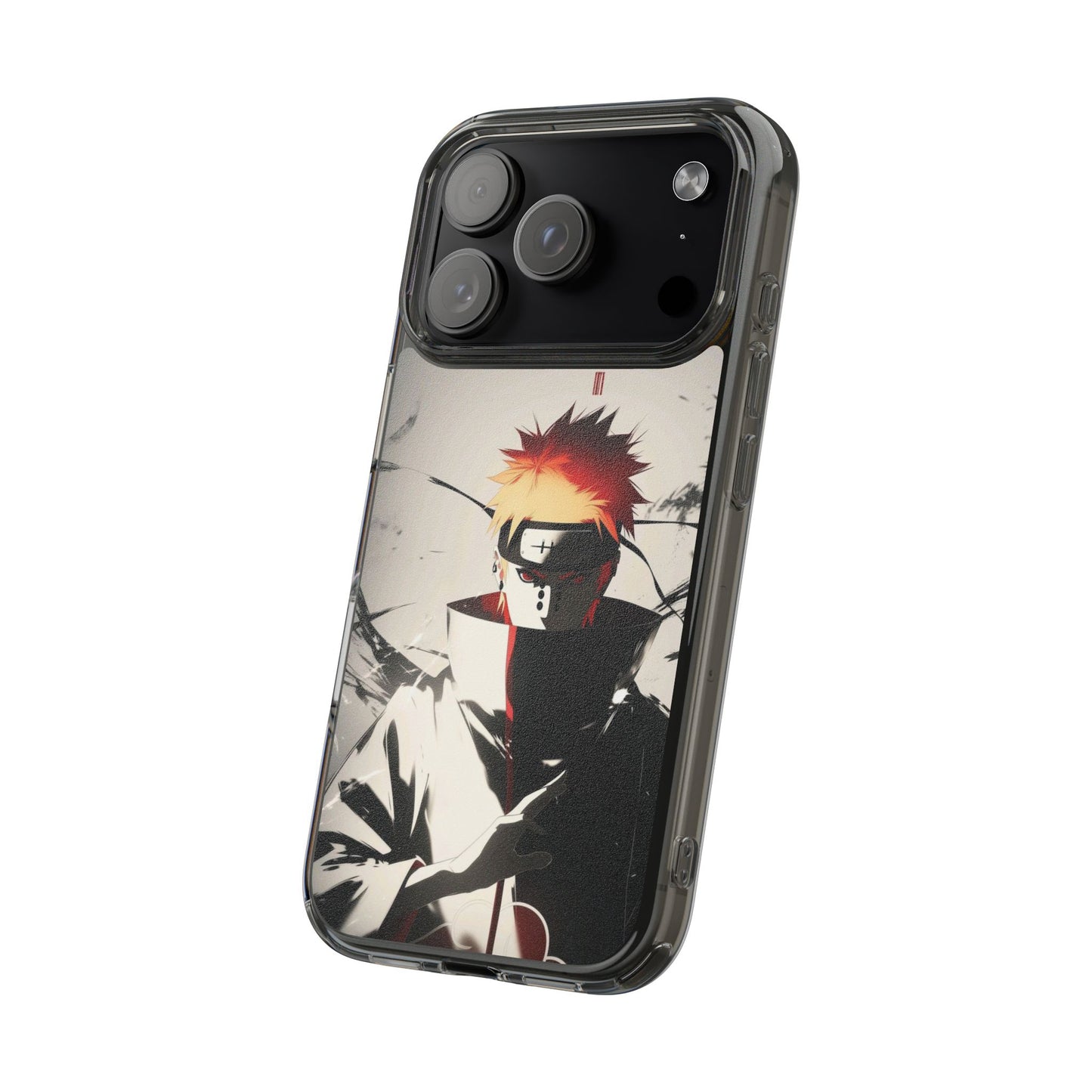 Clear Impact-Resistant Phone Case — Anime Akatsuki Shadow Design