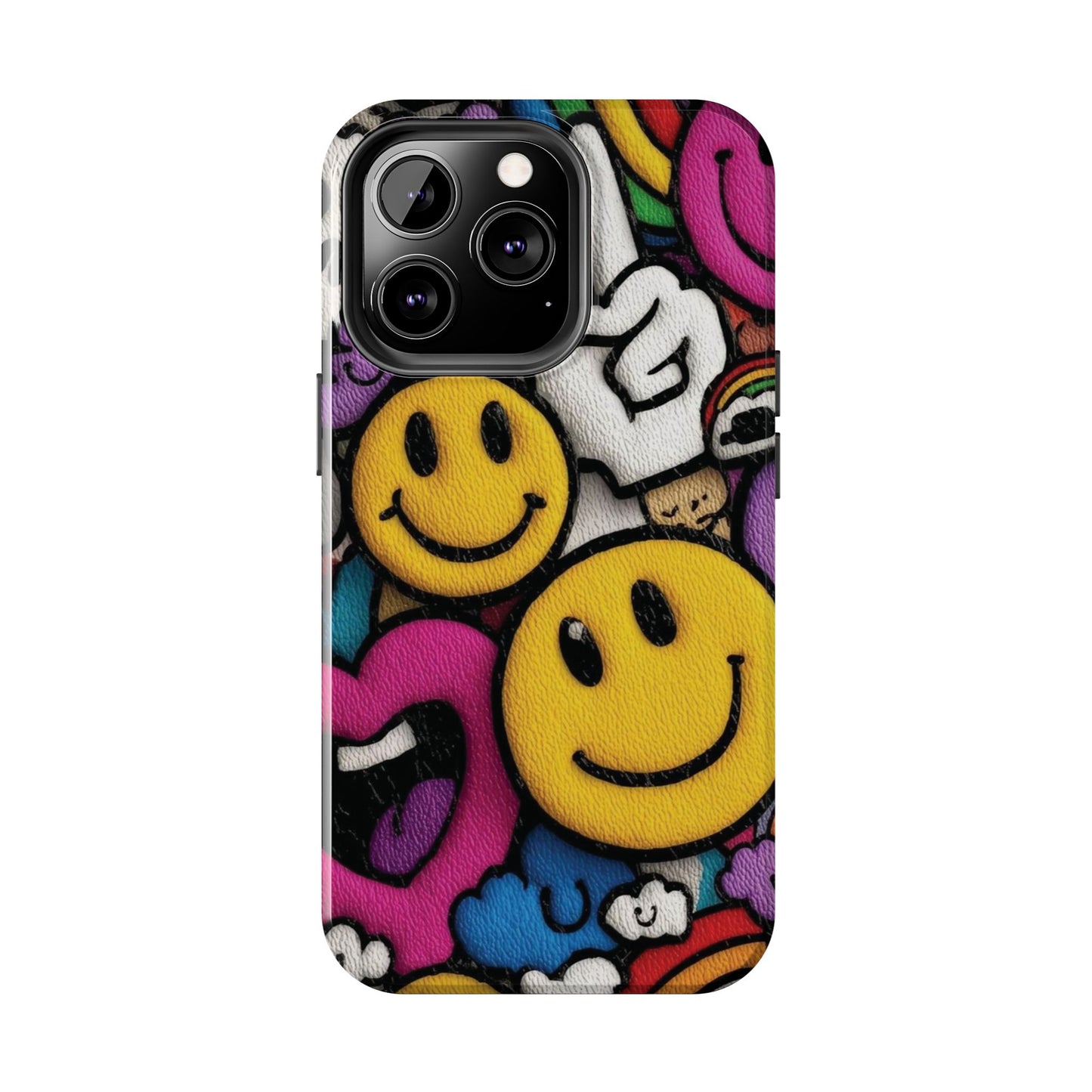 Smiley Graffiti Tough Phone Case – Colorful Urban Art Protection