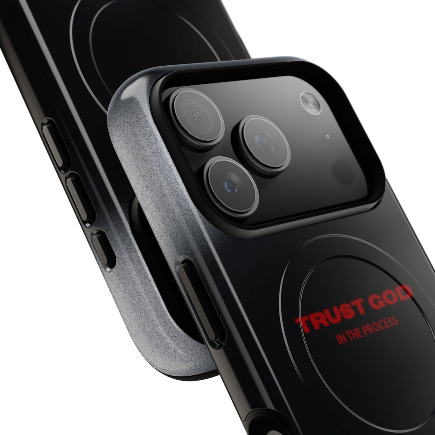 MagSafe Phone Case — "Trust God in the Process" Black Magnetic Tough Case