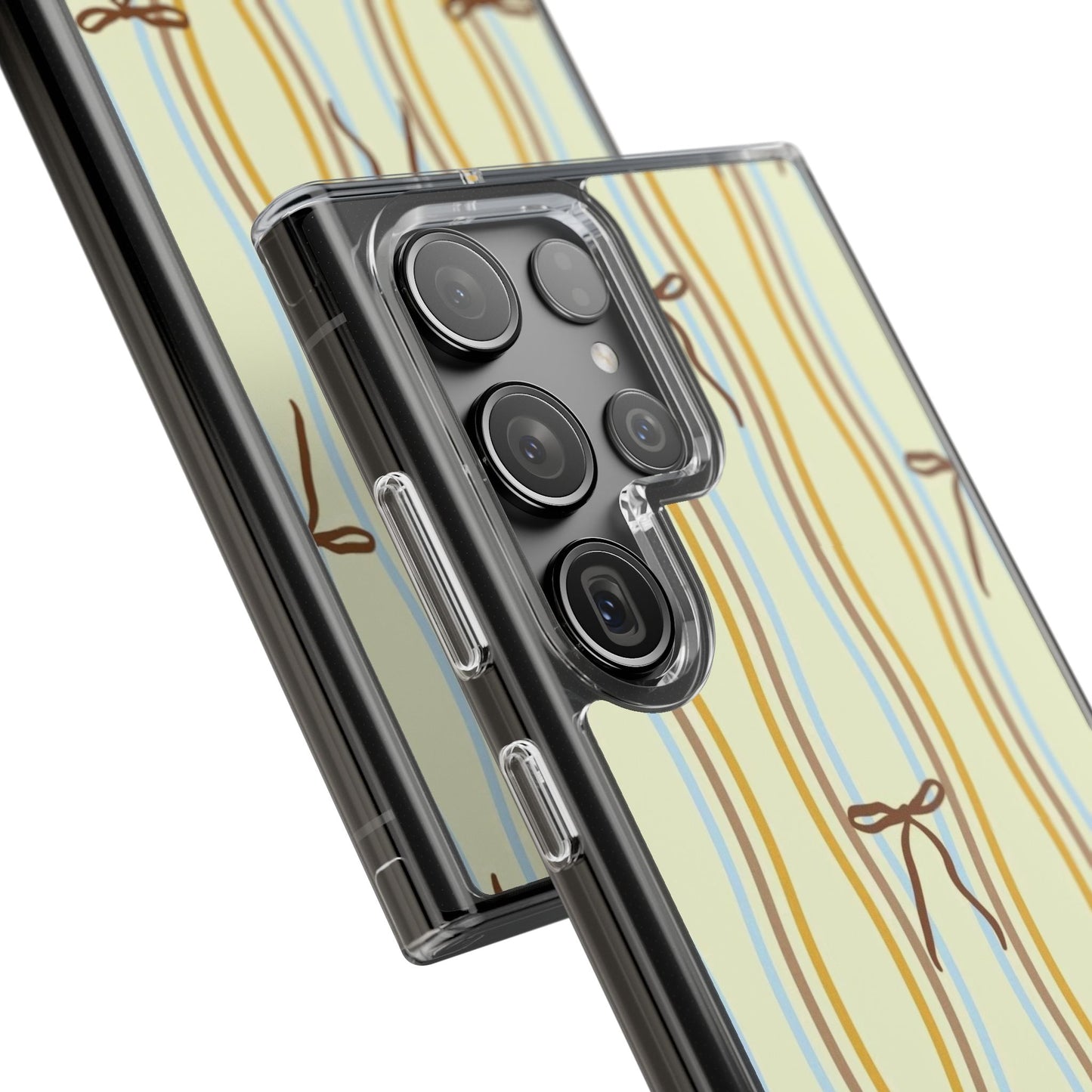 Ballet Ribbon Stripe Clear Impact Phone Case — Pastel Yellow Protective Cover